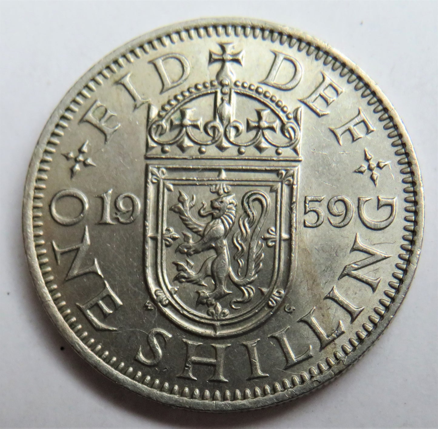 1959 Queen Elizabeth II Shilling Coin (Scottish Reverse) - Great Britain