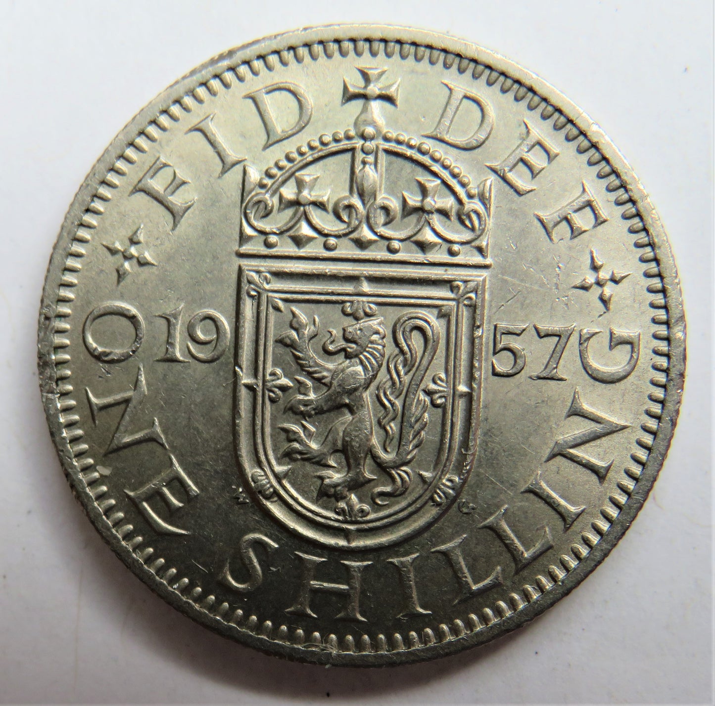 1957 Queen Elizabeth II Shilling Coin (Scottish Reverse) - Great Britain
