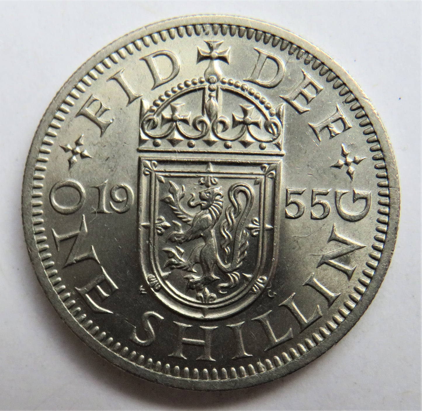 1955 Queen Elizabeth II Shilling Coin (Scottish Reverse) - Great Britain