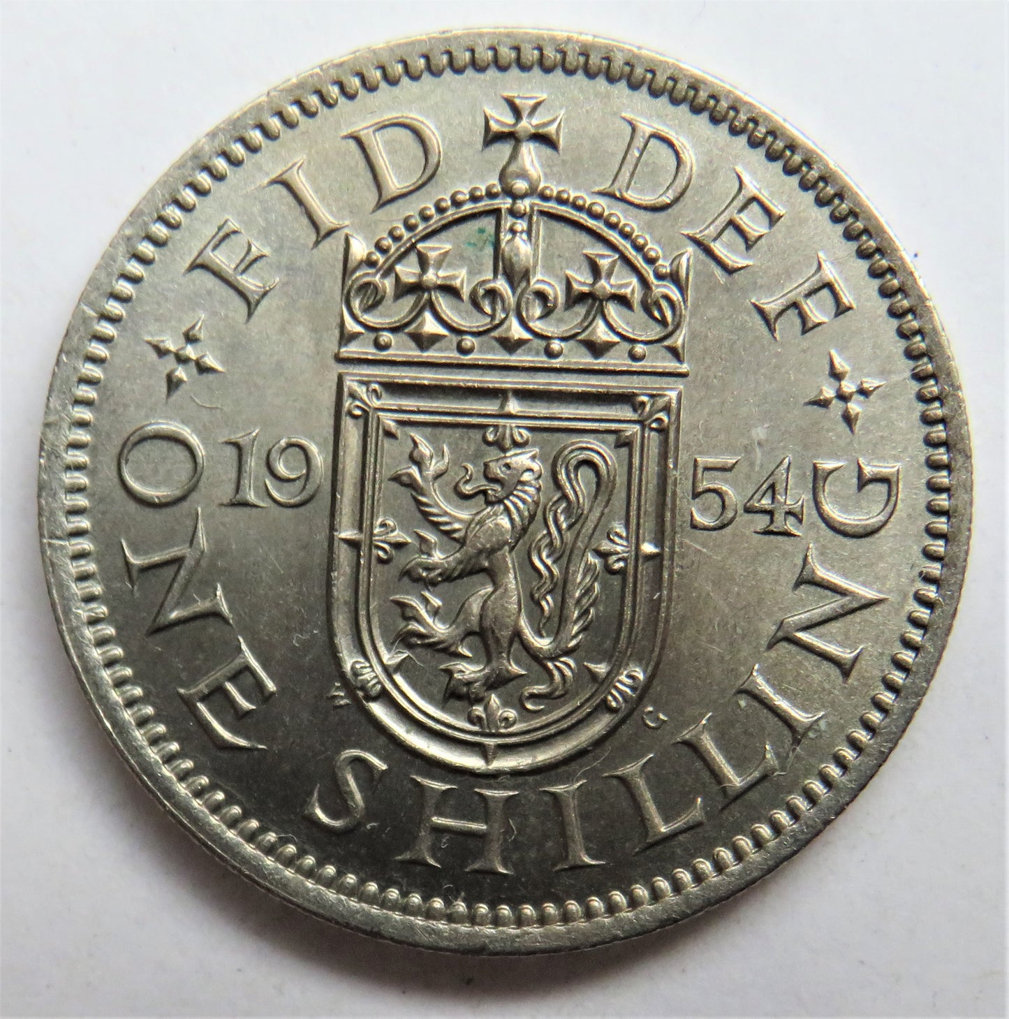 1954 Queen Elizabeth II Shilling Coin (Scottish Reverse) - Great Britain