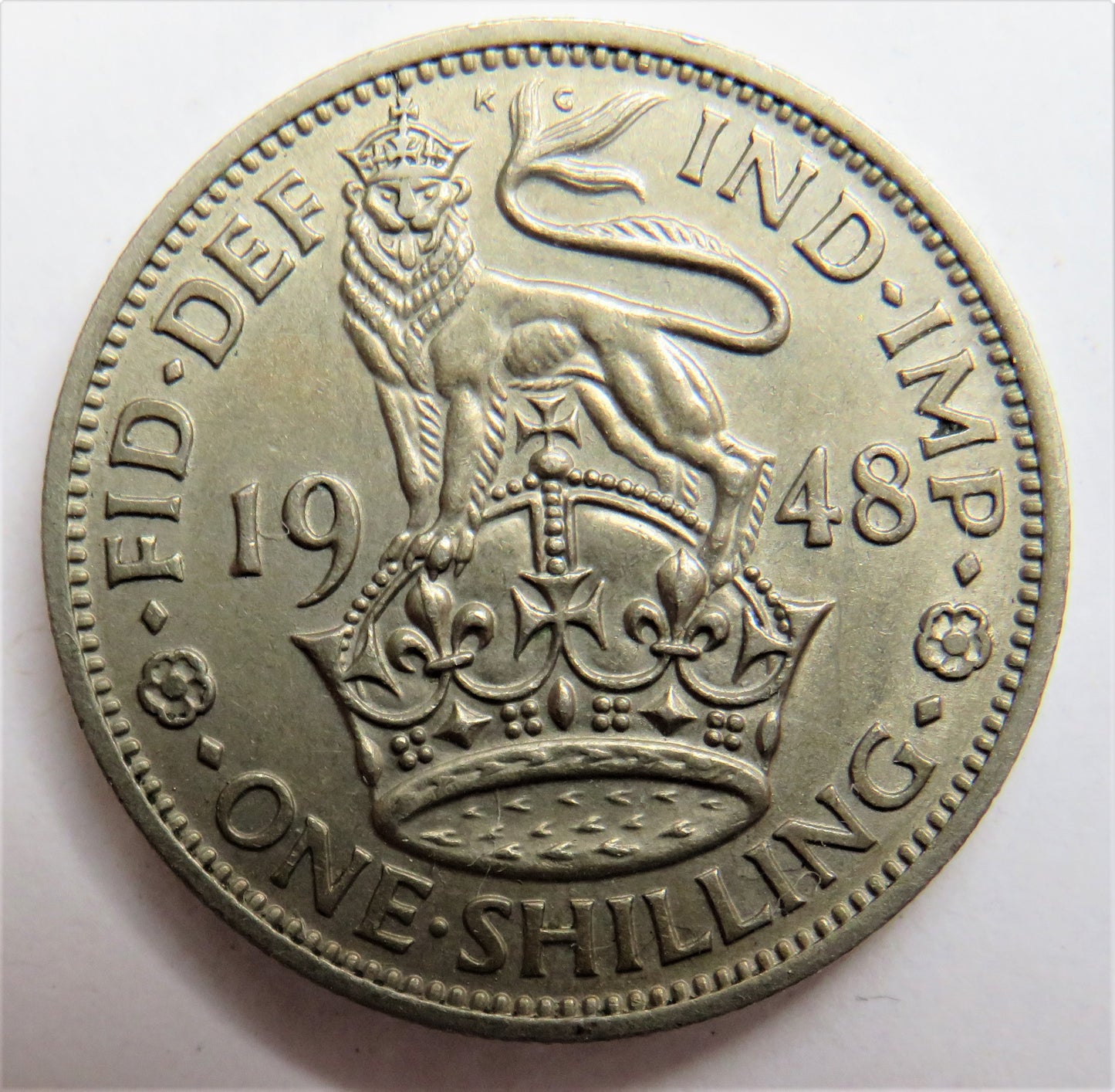 1948 King George VI One Shilling Coin (English Reverse)