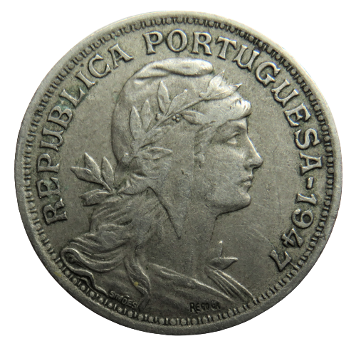 1947 Portugal 50 Centavos Coin