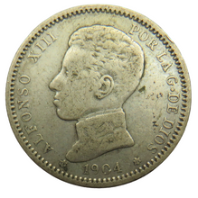 Load image into Gallery viewer, 1904 Spain Silver One Peseta Coin
