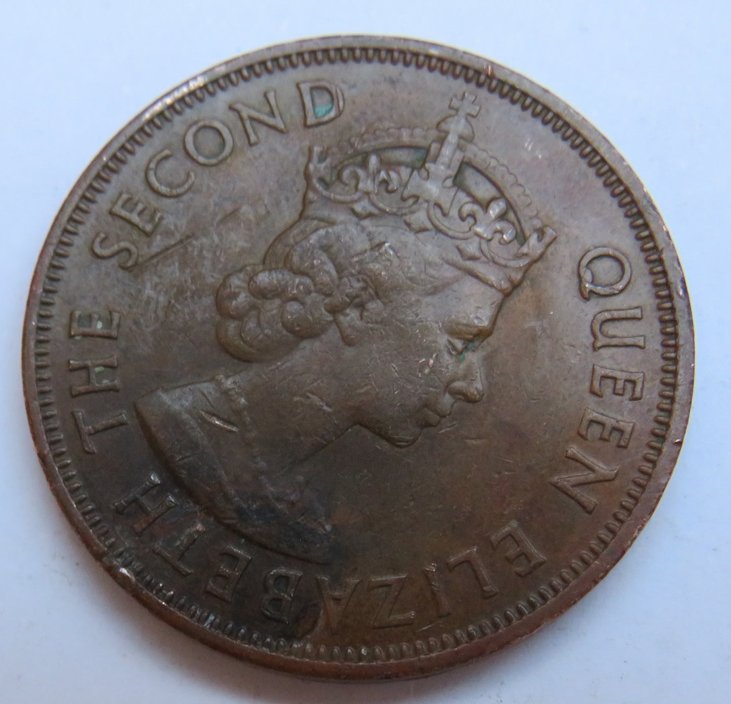 1971 Queen Elizabeth II Mauritius 5 Cents Coin