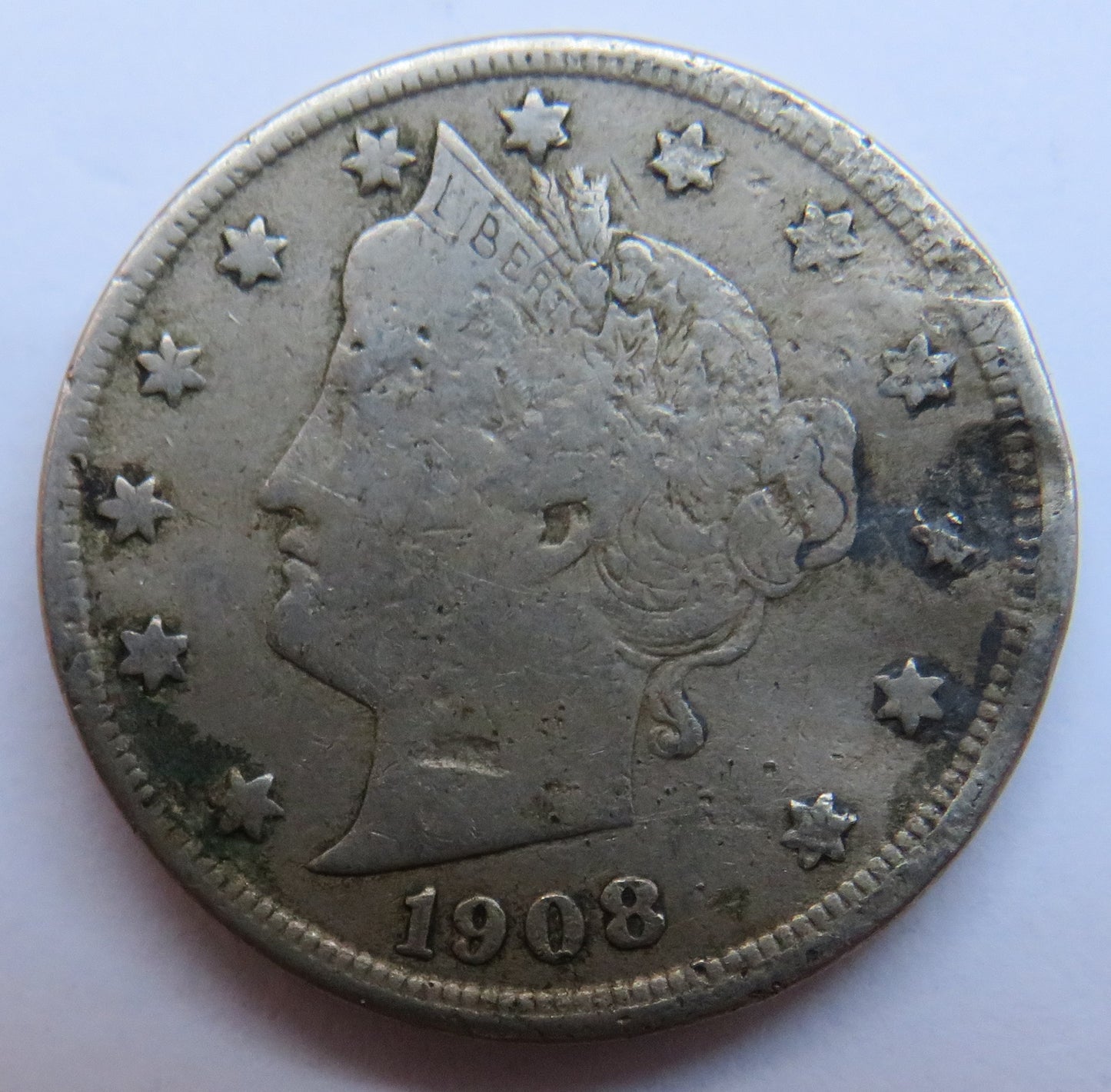 1908 USA Liberty Head 5 Cents / Nickel Coin