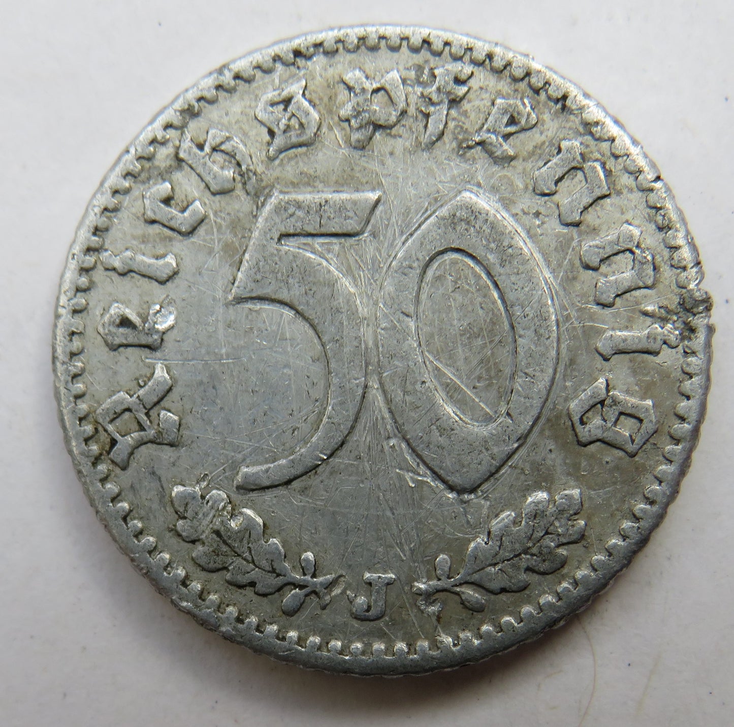 1935-J Germany 50 Reichspfennig Coin