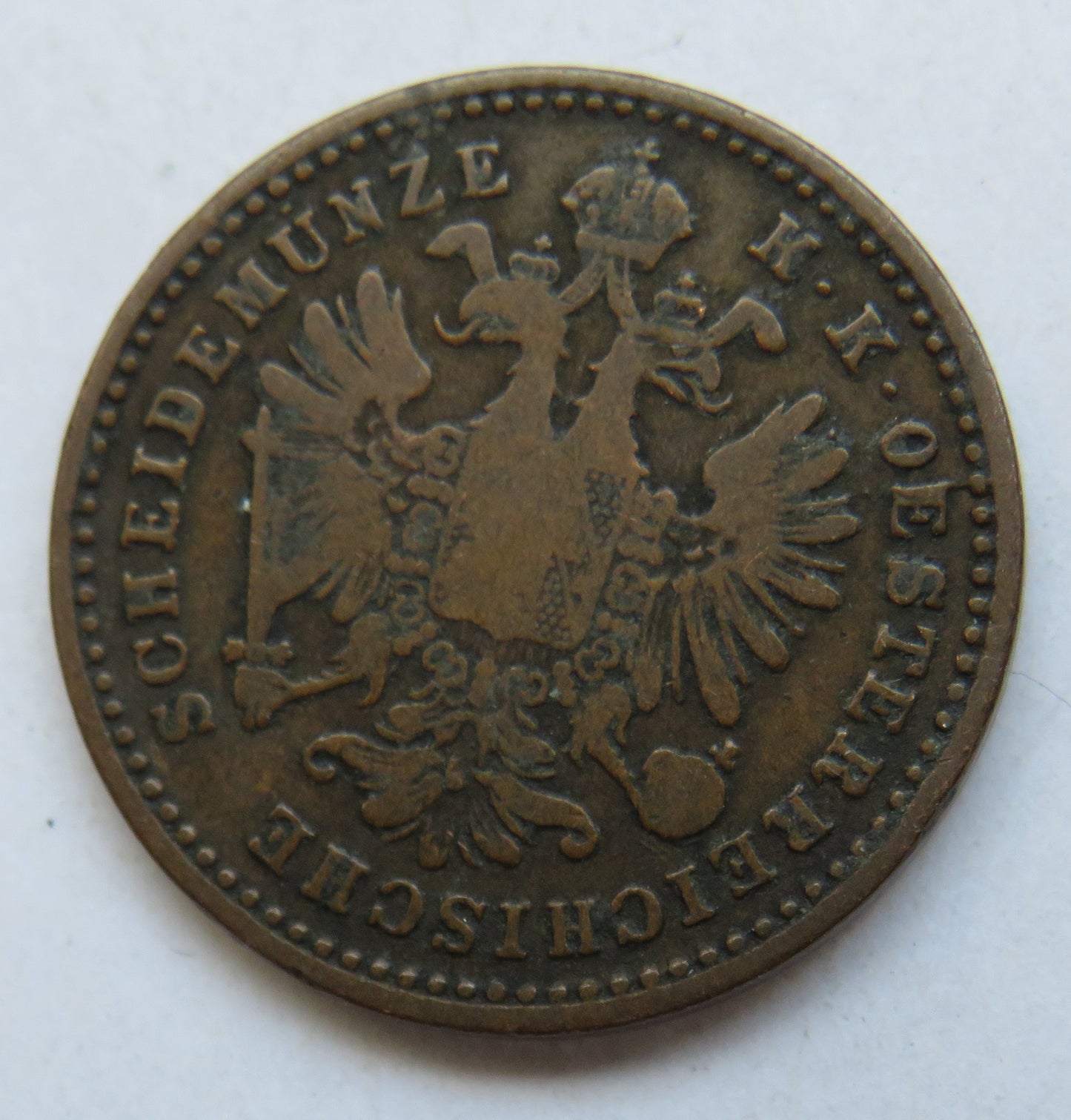 1881 Austria One Kreuzer Coin