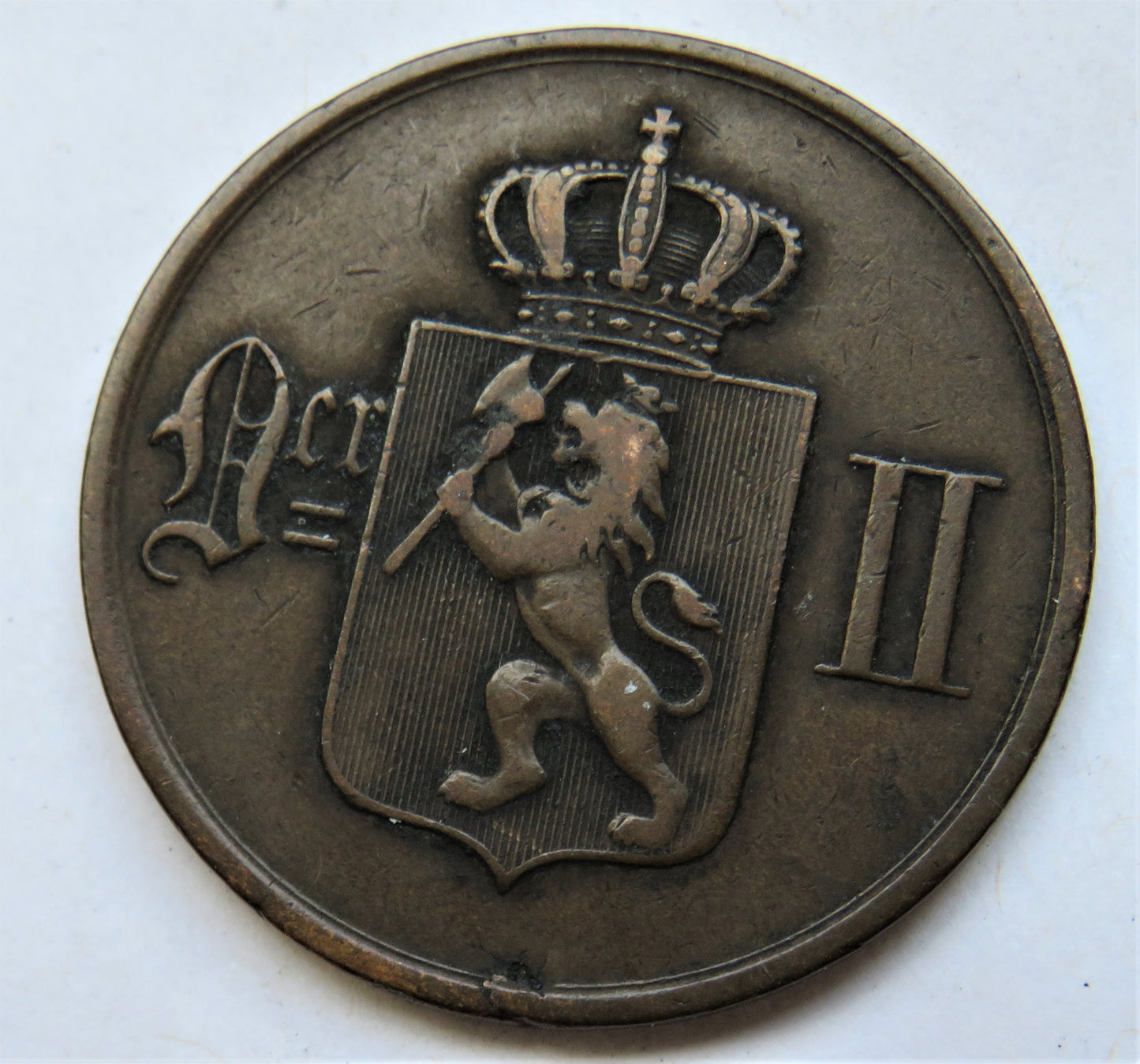 1876 Norway 5 Ore Coin