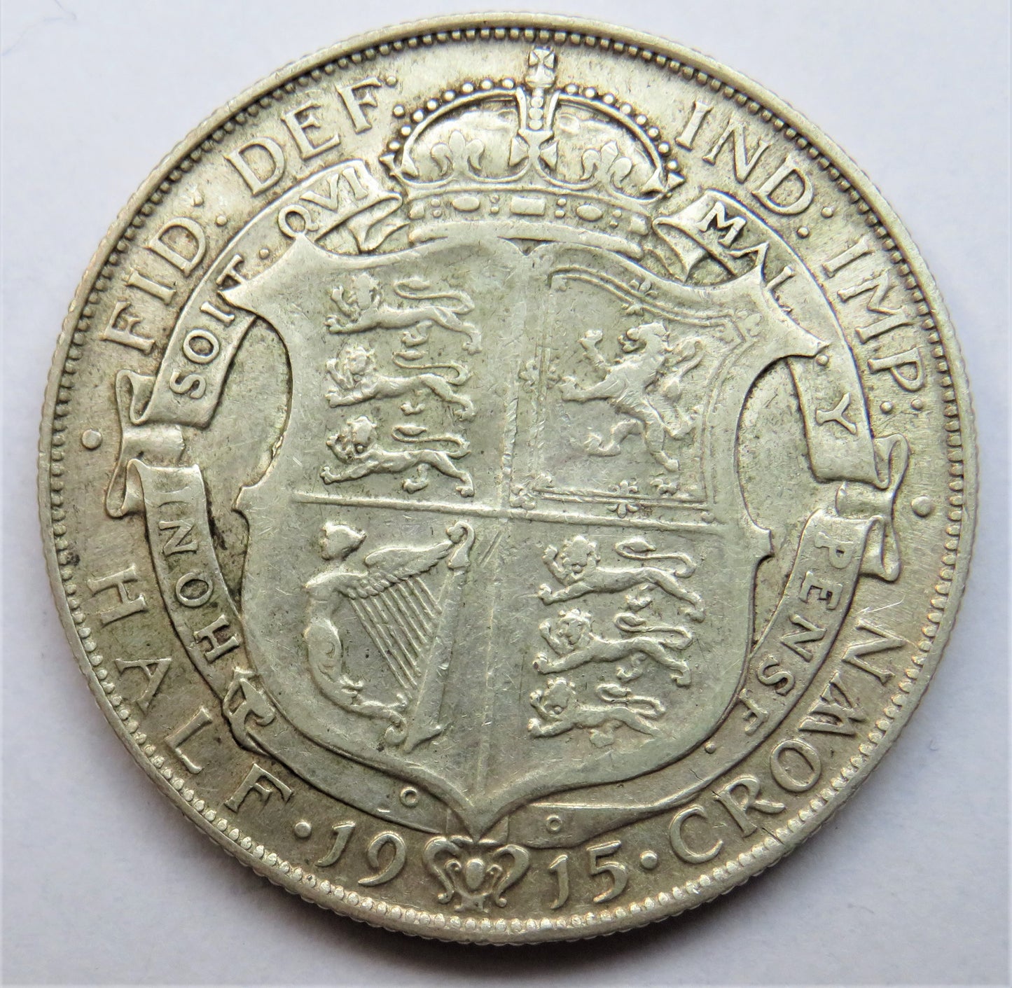 1915 King George V Silver Halfcrown Coin - Great Britain