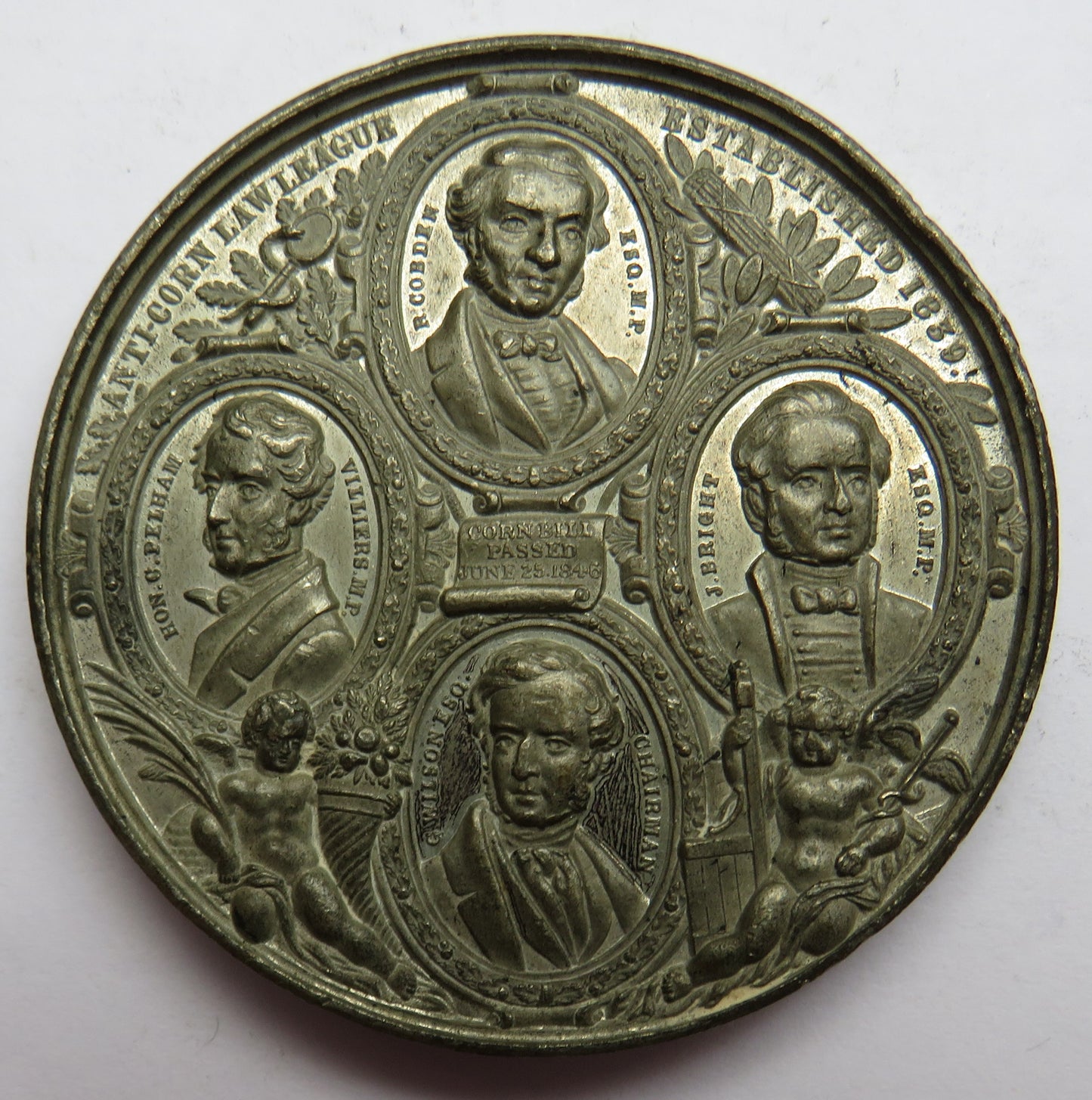 To Commemorate The Passing Of Sir R Peel's Free Trade Measures 1846 Medal