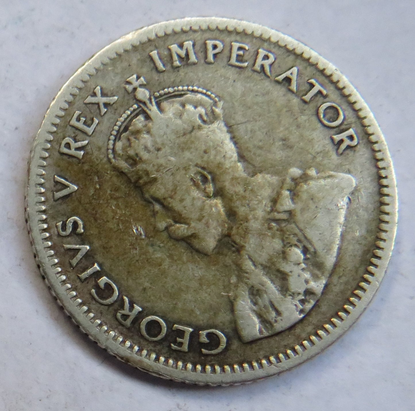 1933 King George V South Africa Silver Sixpence Coin
