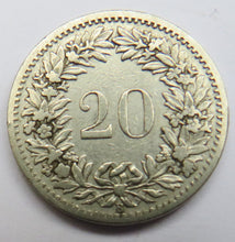 Load image into Gallery viewer, 1893 Switzerland 20 Rappen Coin
