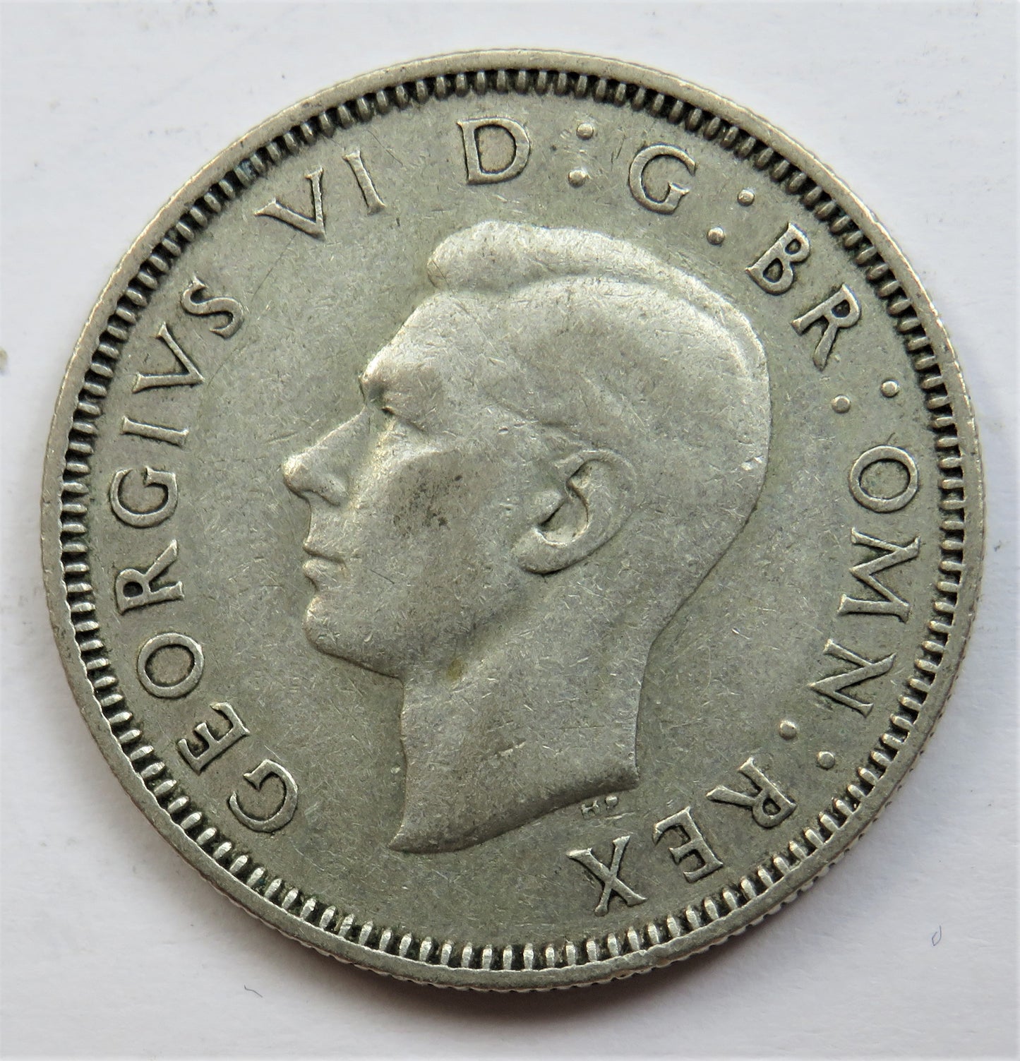 1944 King George VI Silver Shilling Coin (English Reverse)