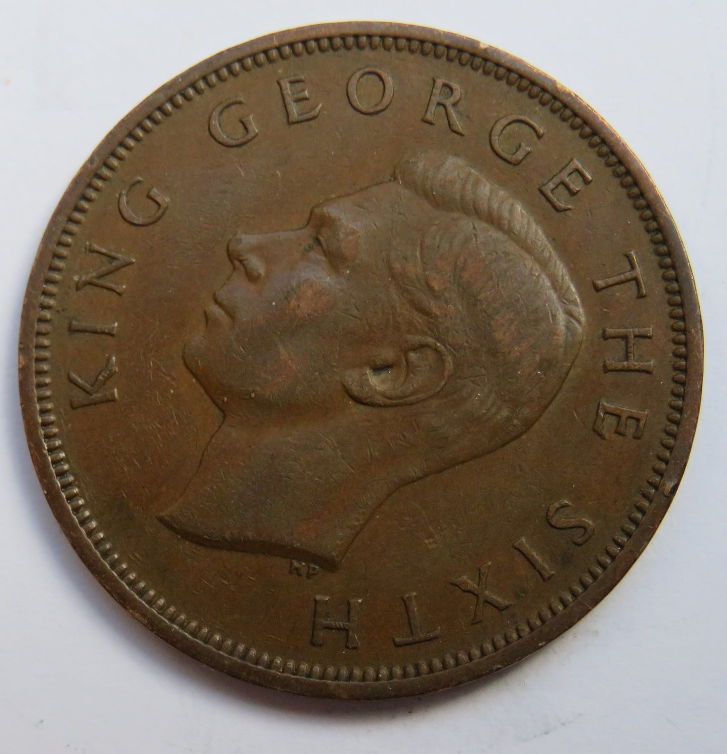 1950 King George VI New Zealand One Penny Coin
