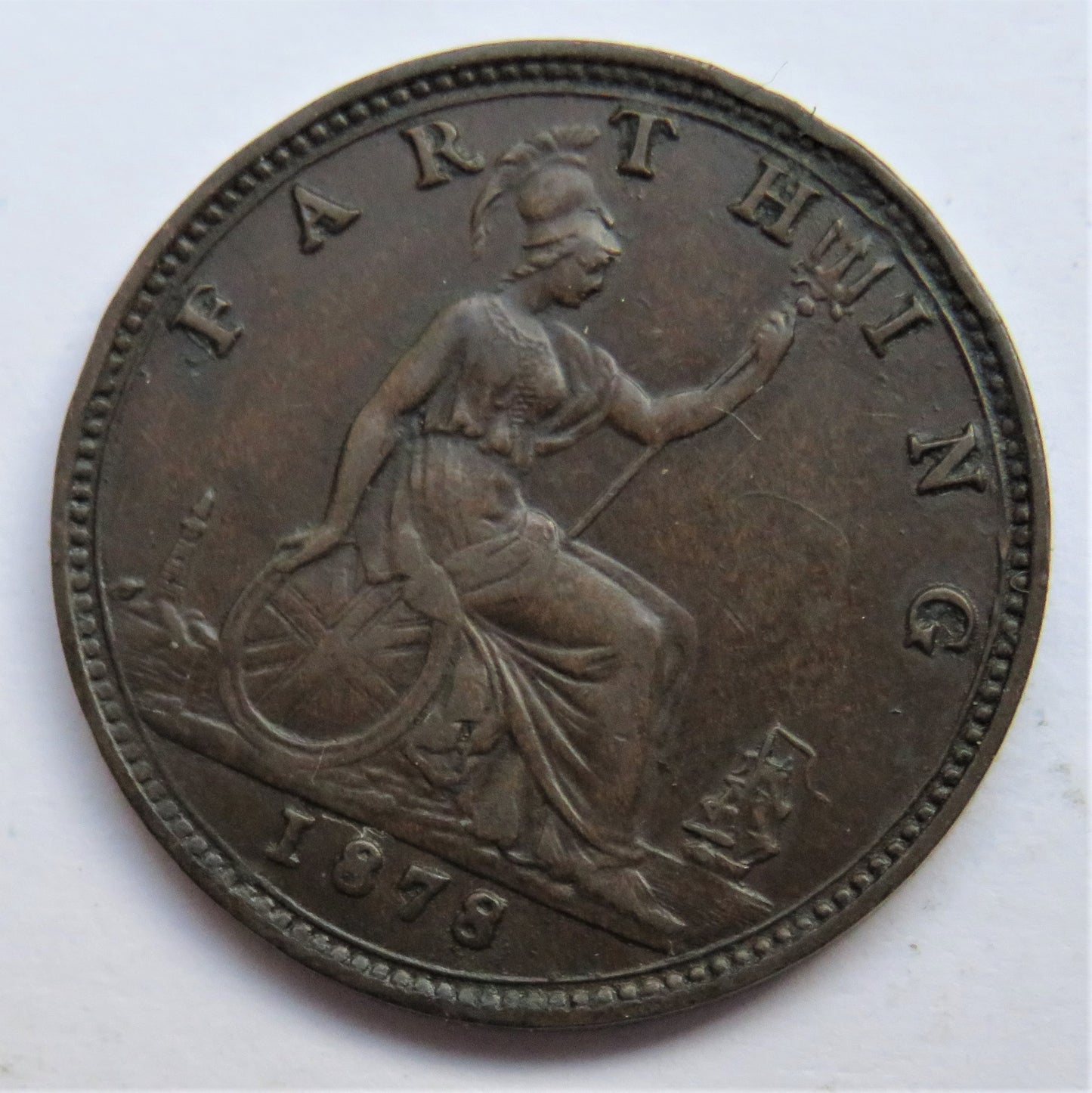 1878 Queen Victoria Farthing Coin - Great Britain