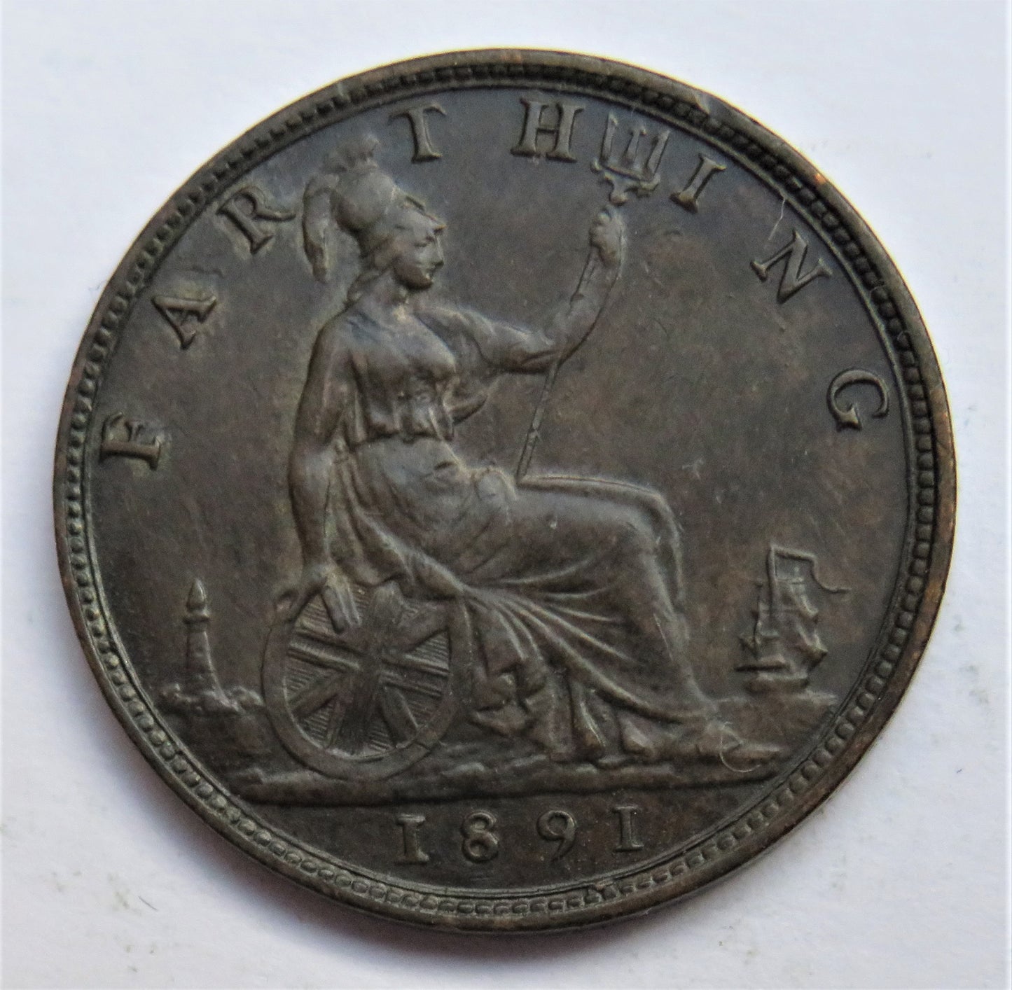 1891 Queen Victoria Farthing Coin - Great Britain