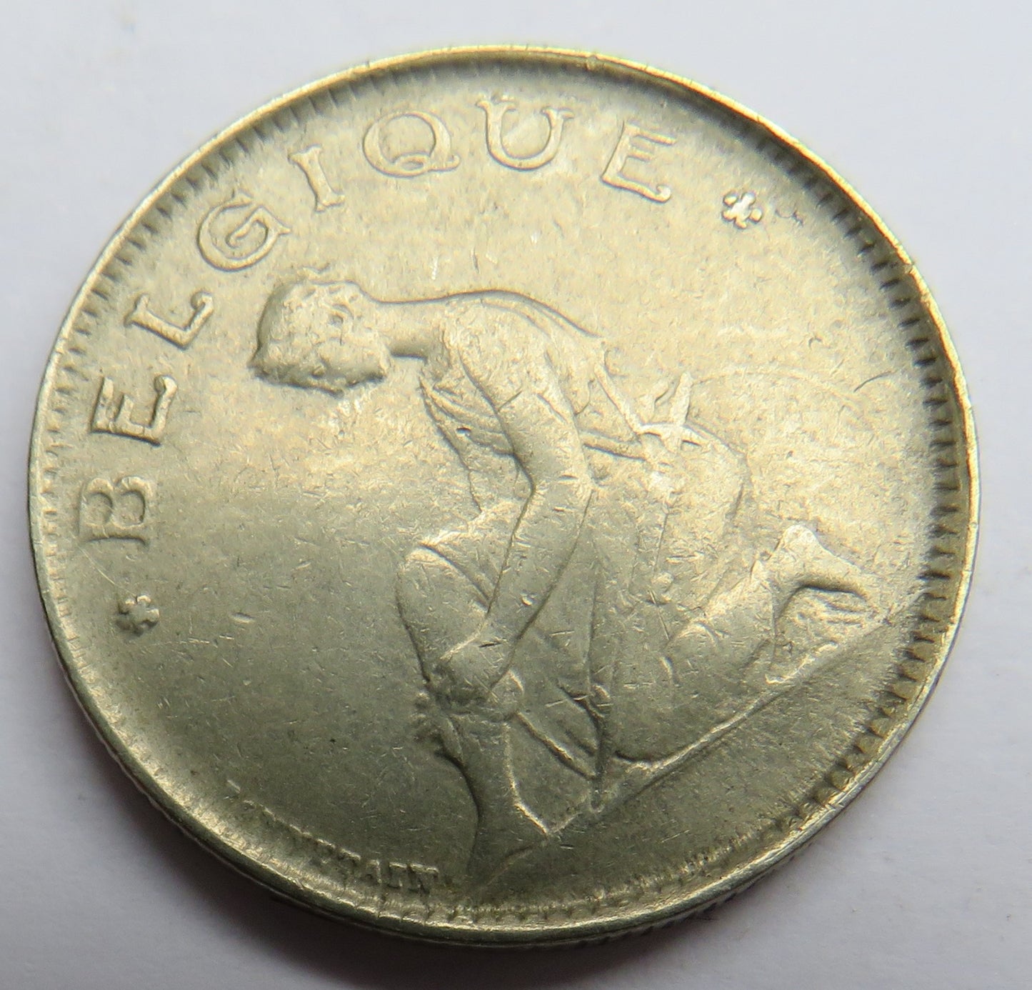 1923 Belgium One Franc Coin