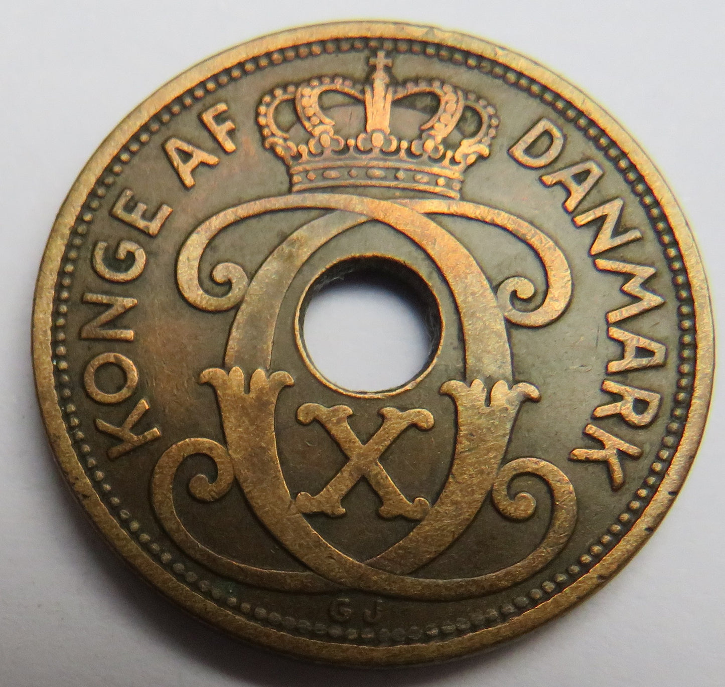 1928 Denmark 5 Ore Coin