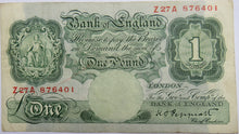 Load image into Gallery viewer, (1948) Bank Of England £1 Note K.O. Peppiatt Z27A
