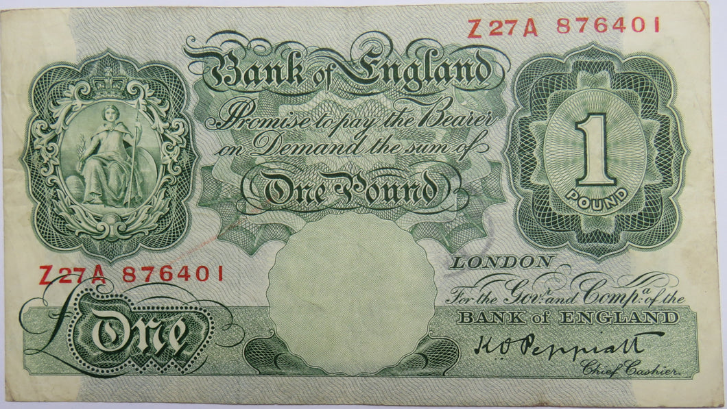(1948) Bank Of England £1 Note K.O. Peppiatt Z27A