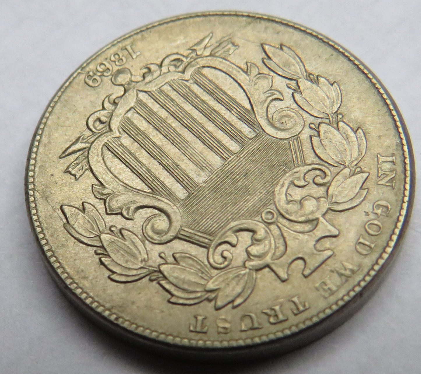 1869 USA Shield 5 Cents / Nickel Coin In High Grade