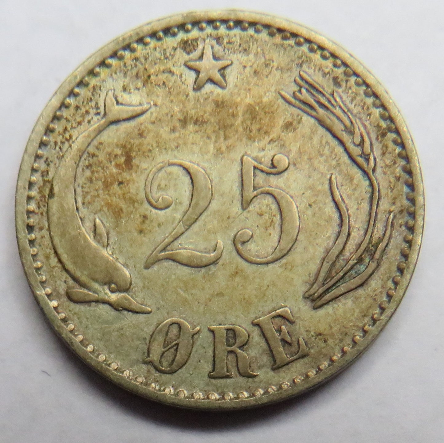 1891 Denmark Silver 25 Ore Coin