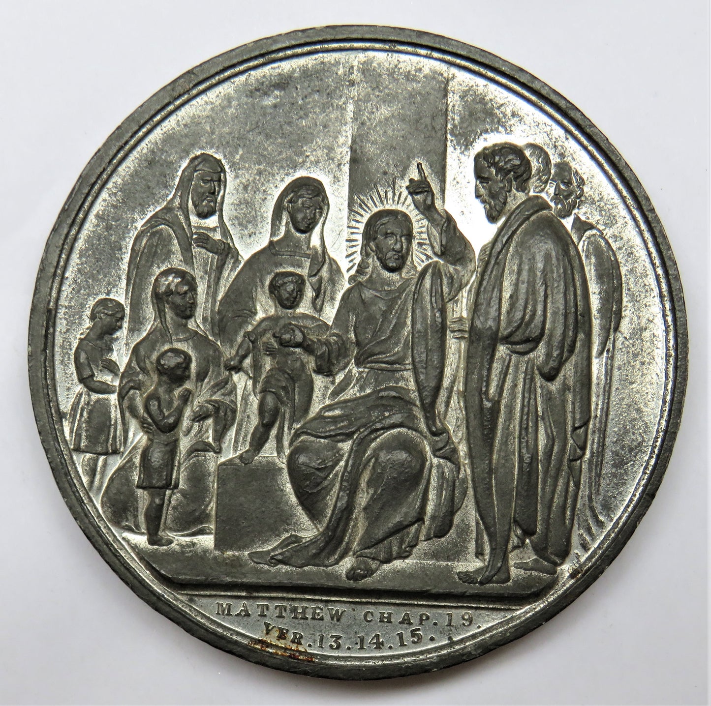 1895 Large Medal All Saints' Church Chilvers Coton " Never Absent Never Late"
