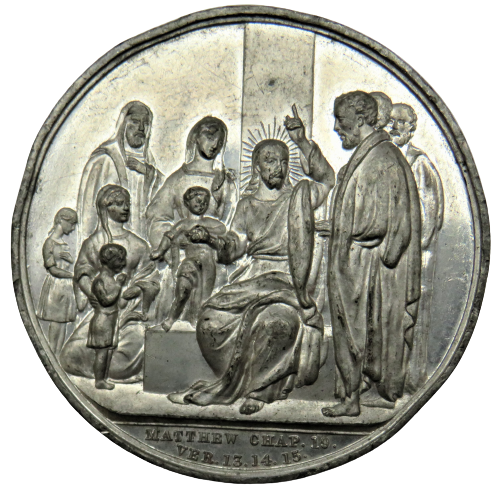 1895 Large Medal All Saints' Church Chilvers Coton " Never Absent Never Late"