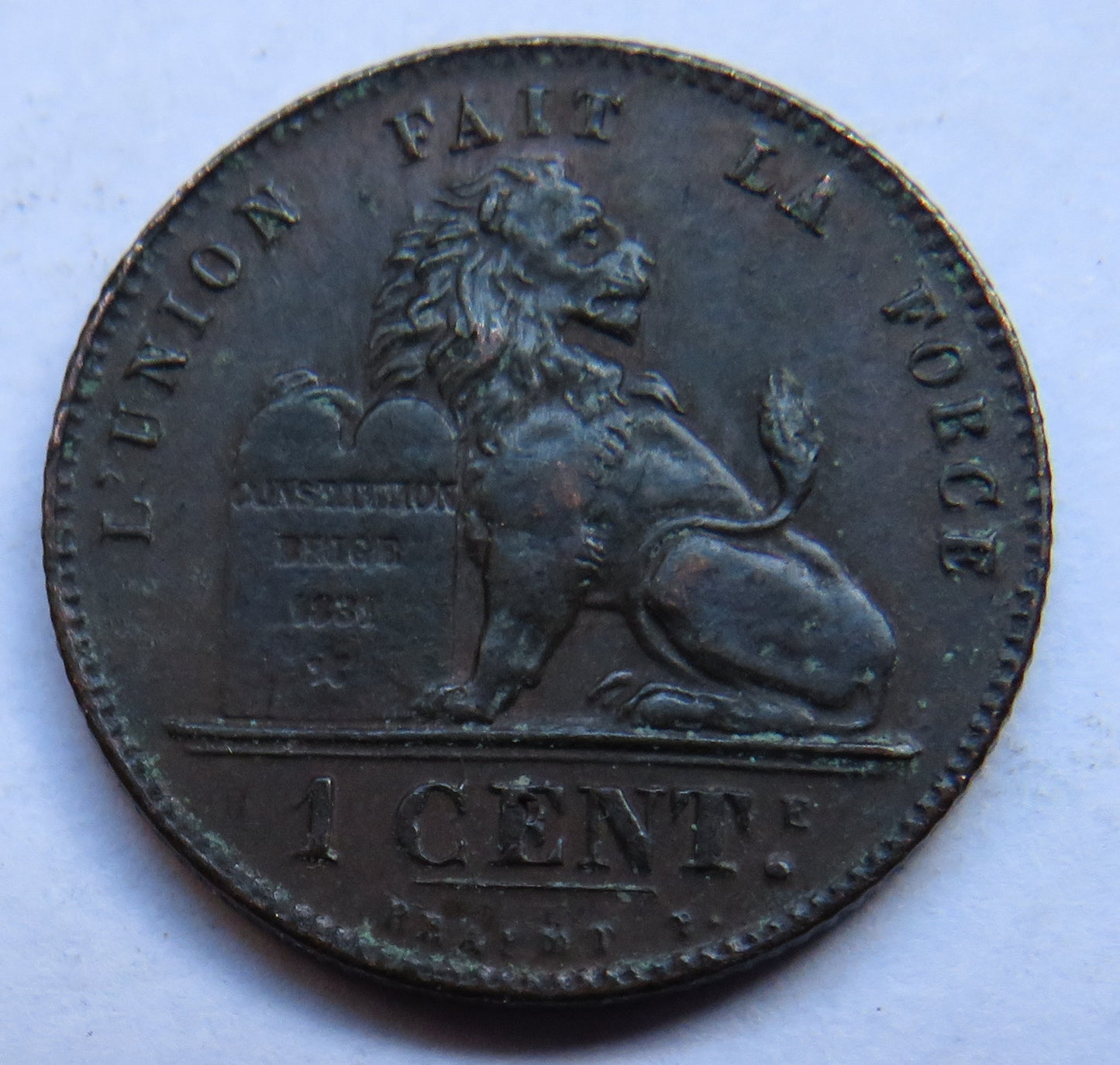 1907 Belgium One Centime Coin