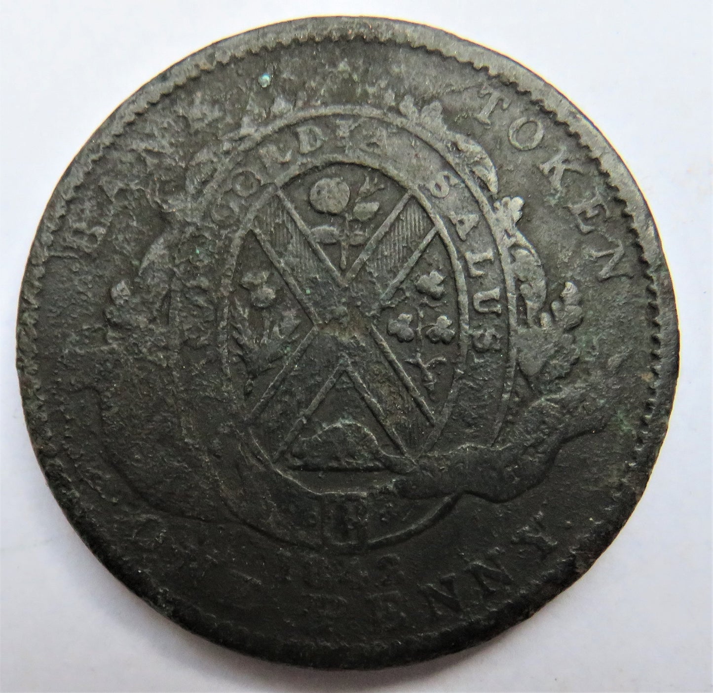 1842 Province Of Canada Bank Of Montreal One Penny Bank Token