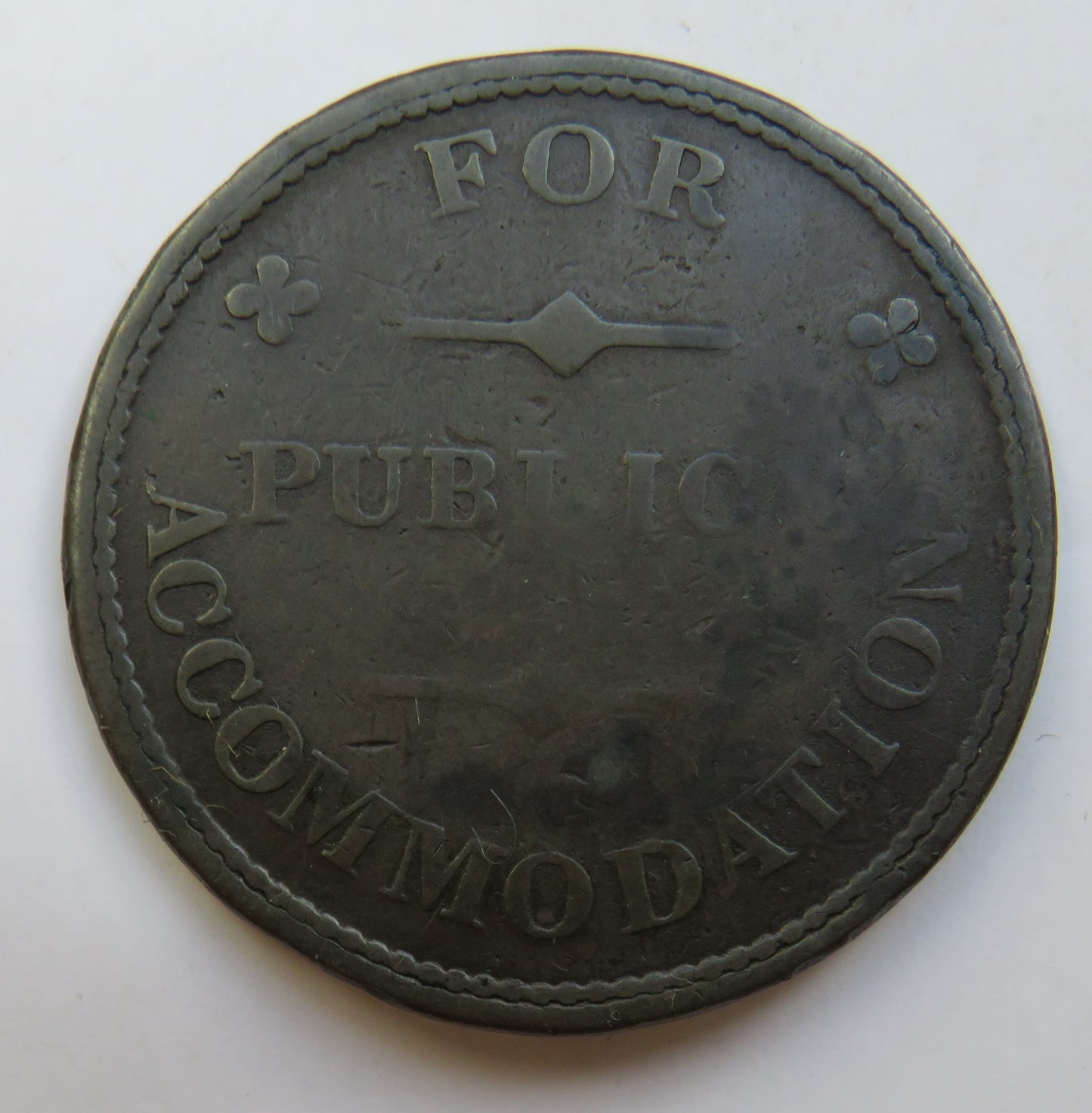 1830 One Penny Token John McTurk Isle of Man - For Public Accommodation