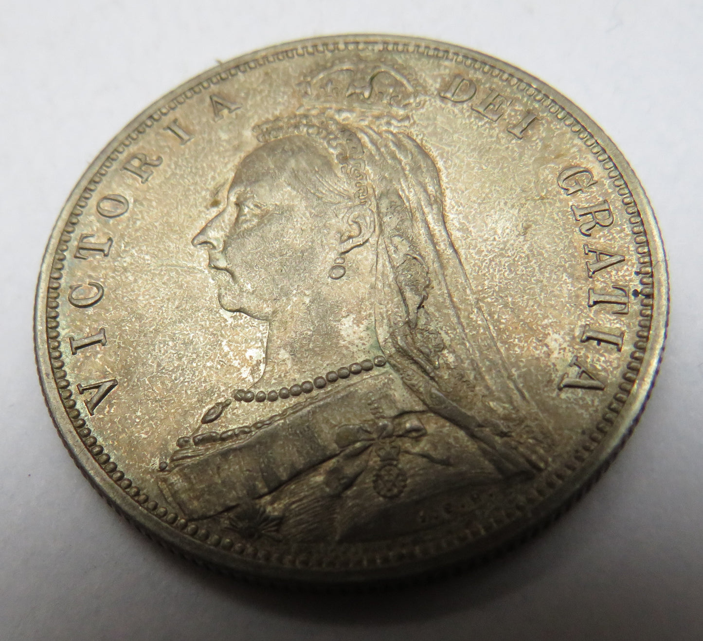1887 Queen Victoria Silver Halfcrown Coin - Great Britain