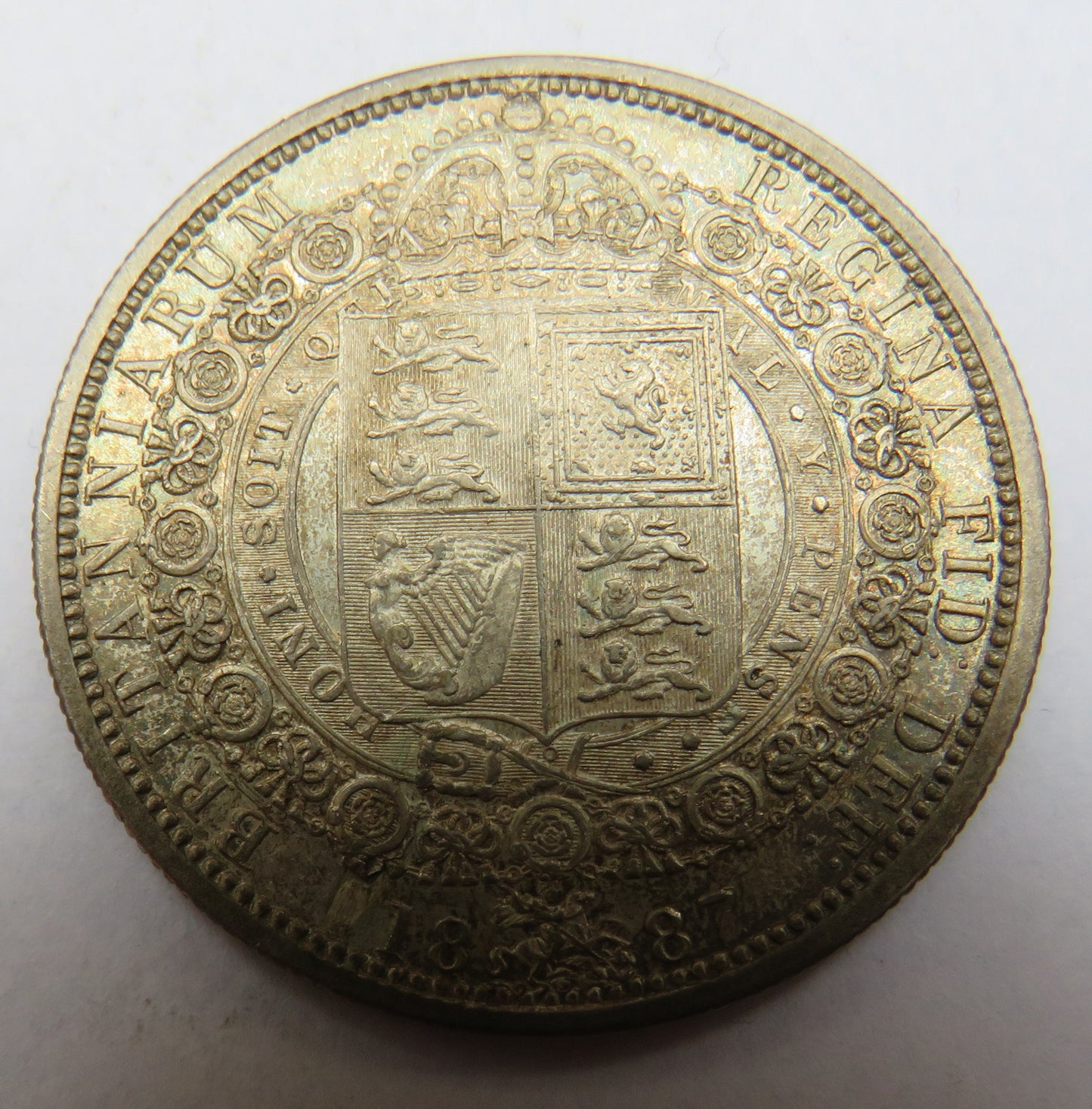 1887 Queen Victoria Silver Halfcrown Coin - Great Britain
