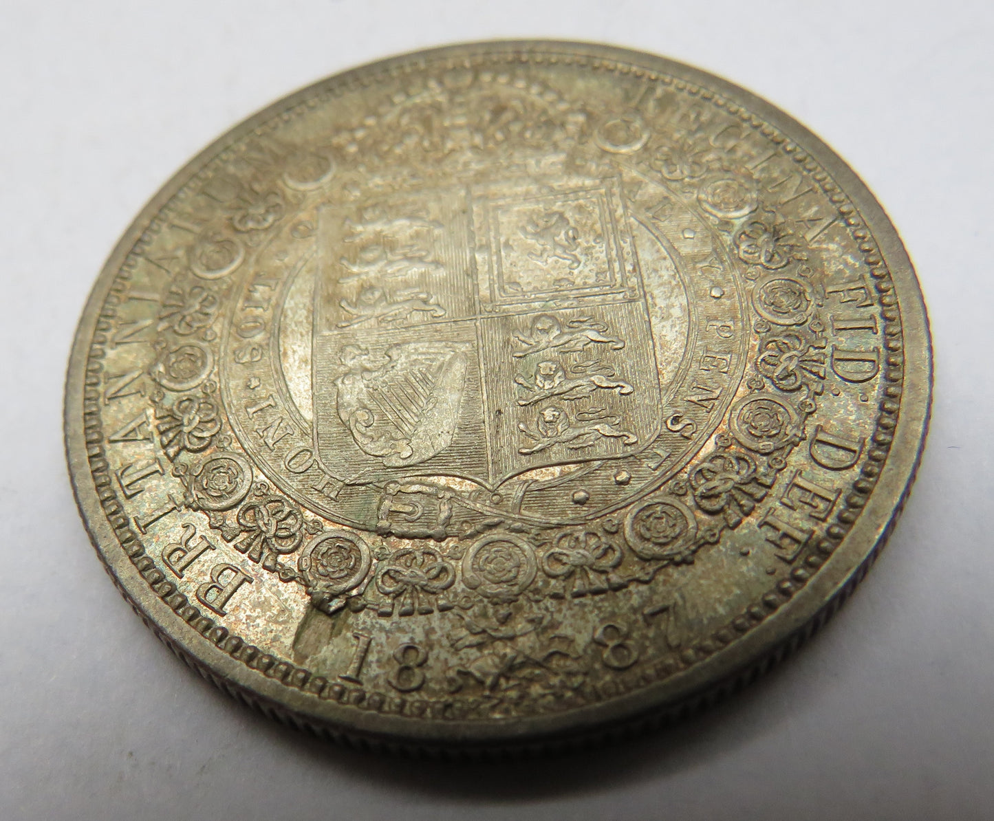 1887 Queen Victoria Silver Halfcrown Coin - Great Britain