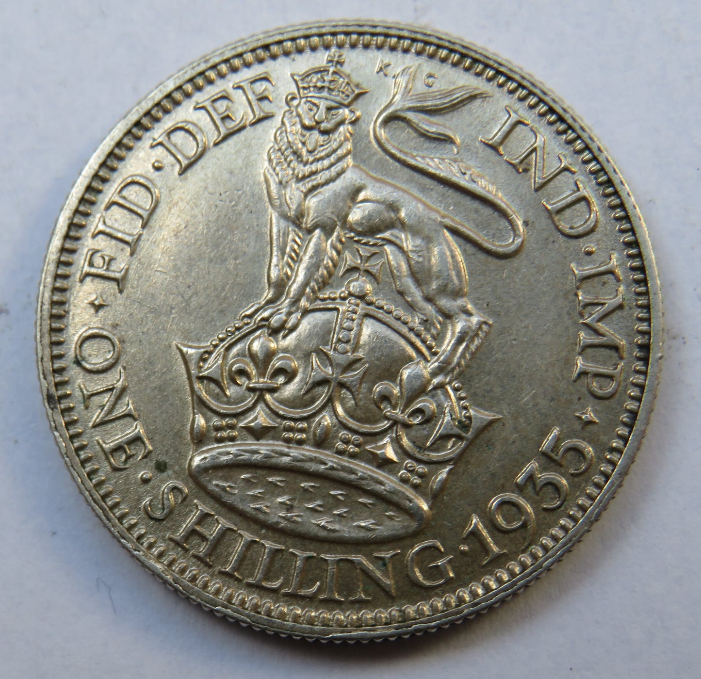 1935 King George V Silver Shilling Coin - Great Britain