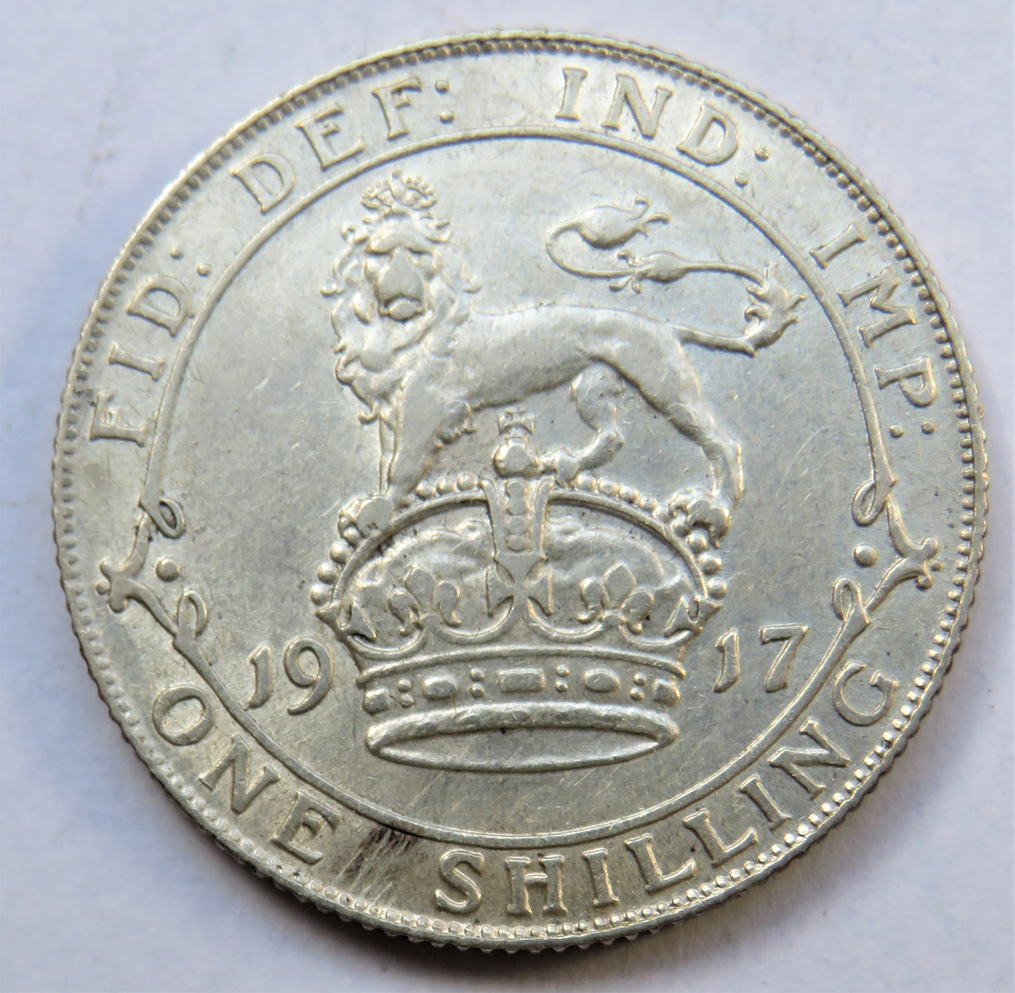 1917 King George V Silver Shilling Coin - Great Britain