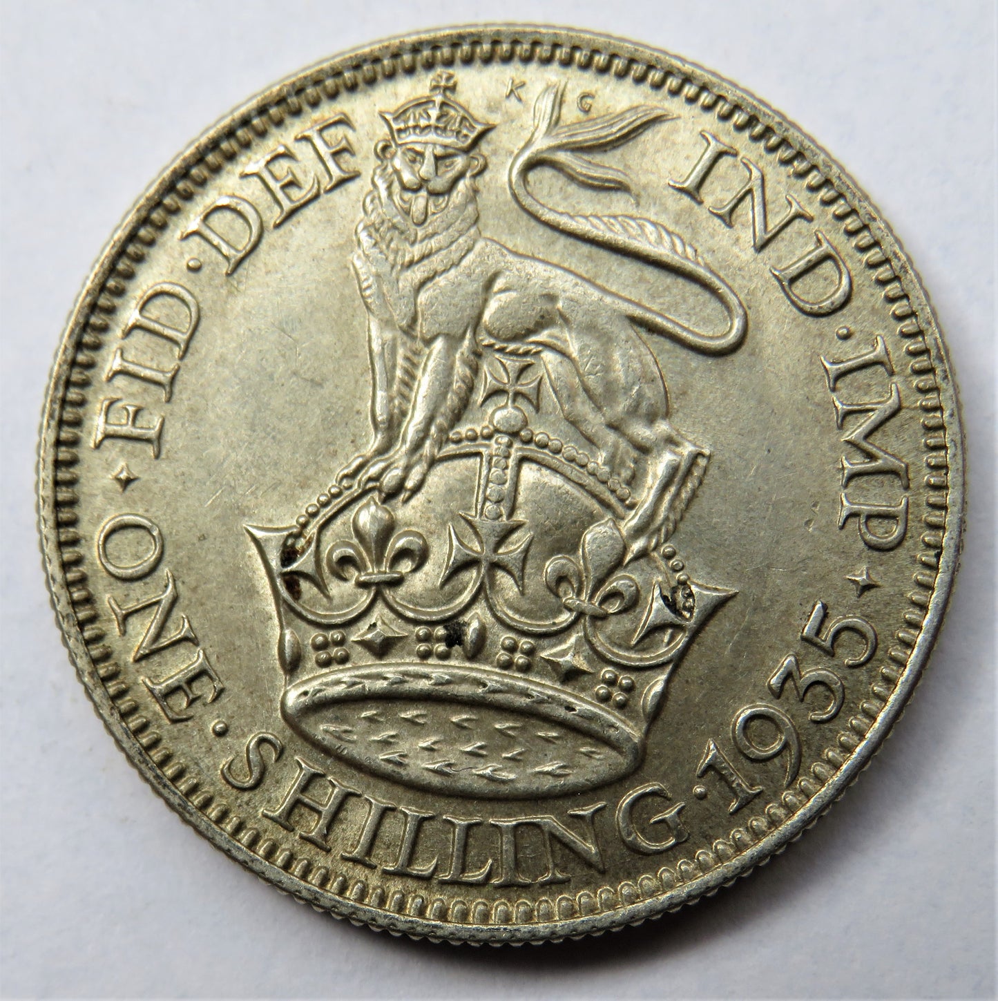1935 King George V Silver Shilling Coin - Great Britain