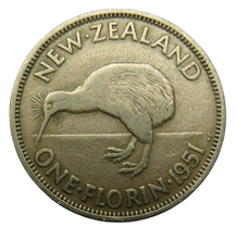 Load image into Gallery viewer, 1951 King George VI New Zealand One Florin Coin
