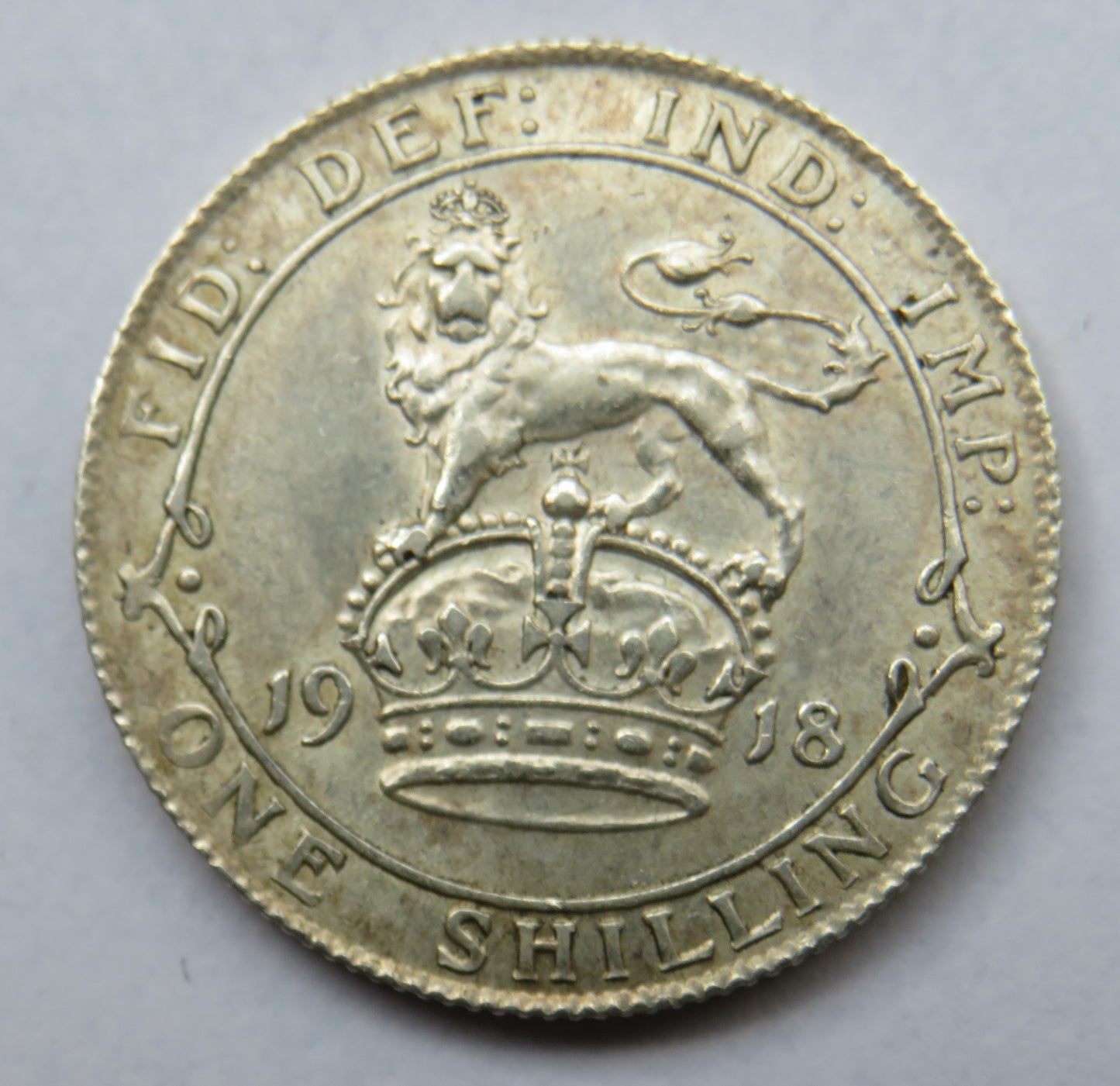 1918 King George V Silver Shilling Coin - Great Britain