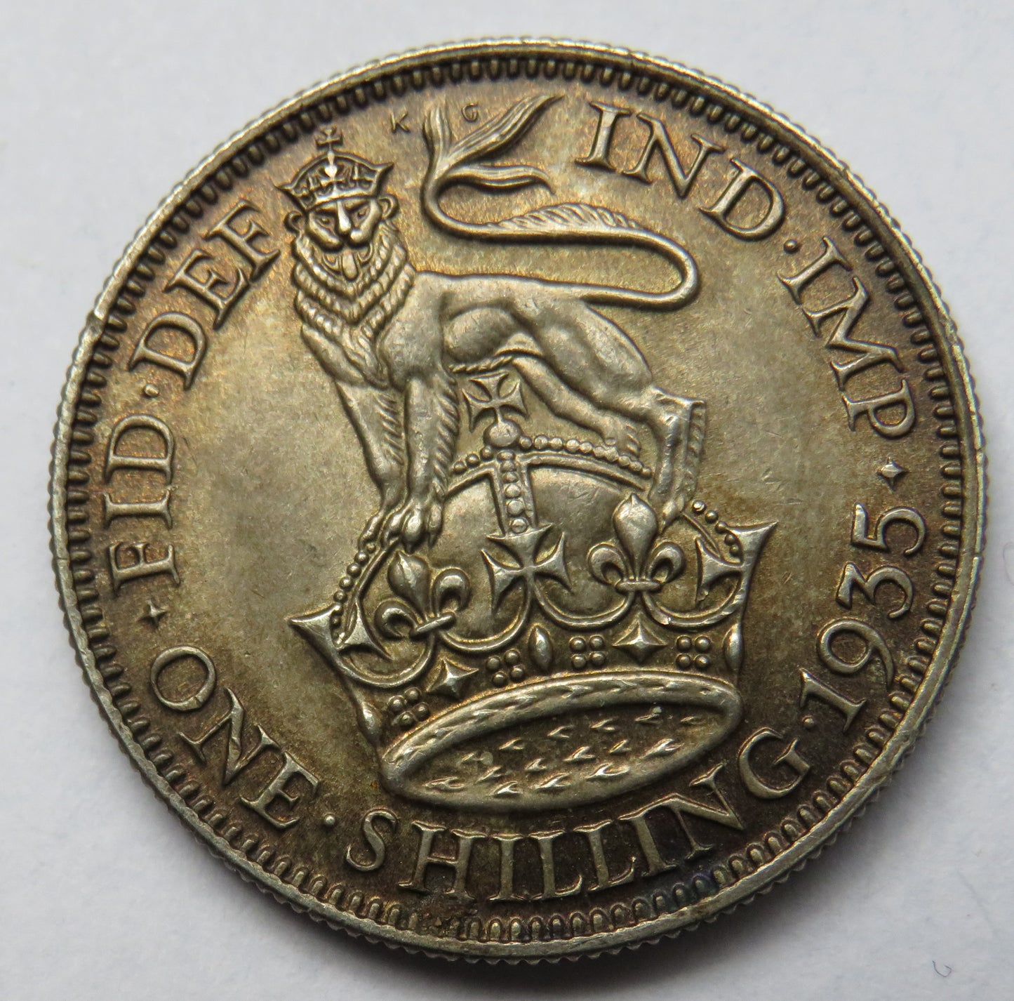 1935 King George V Silver Shilling Coin - Great Britain