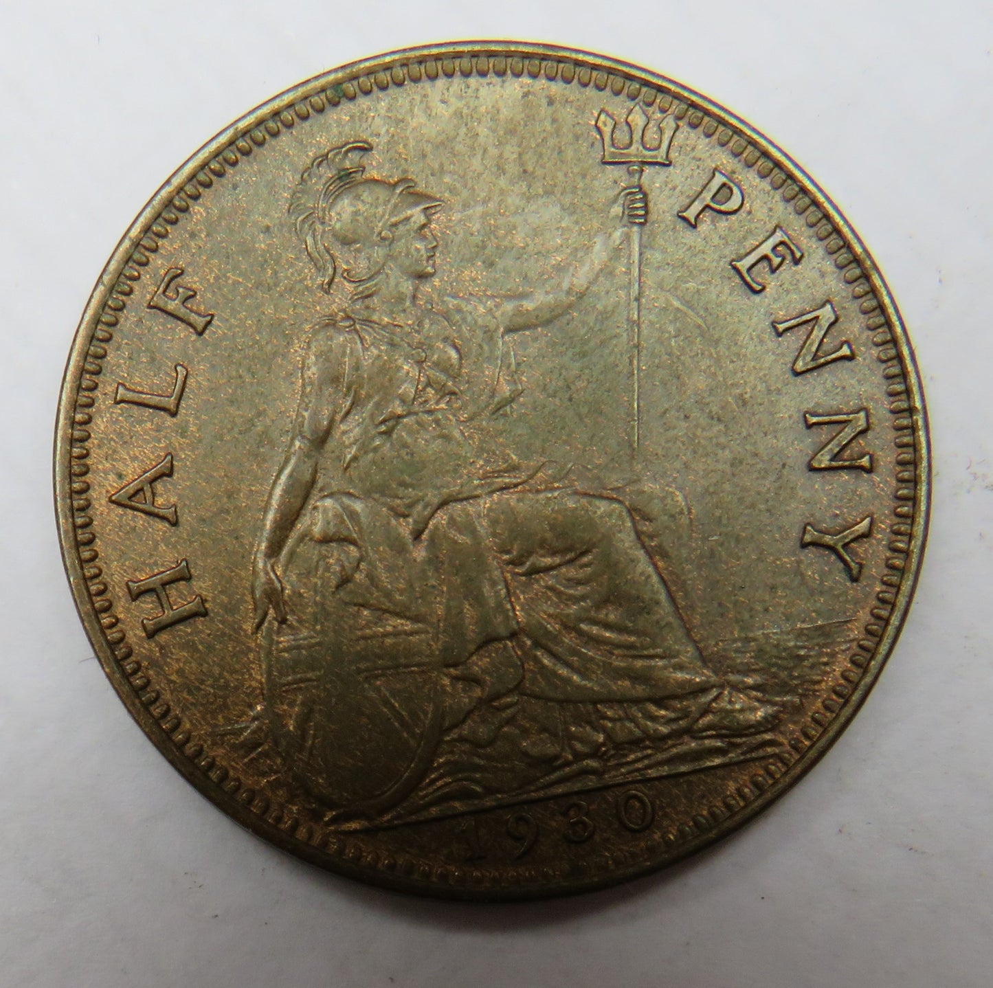 1930 King George V Halfpenny Coin - Great Britain