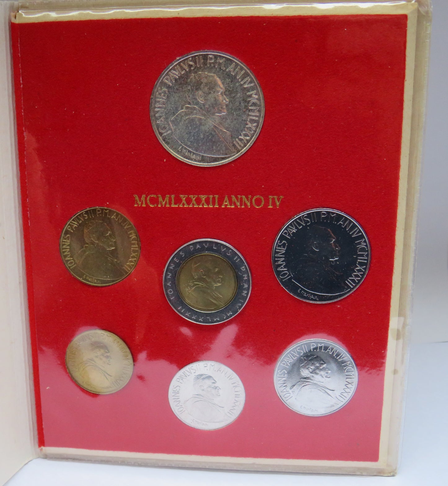 1982 Vatican Coin Set Includes Silver 1000 Lira