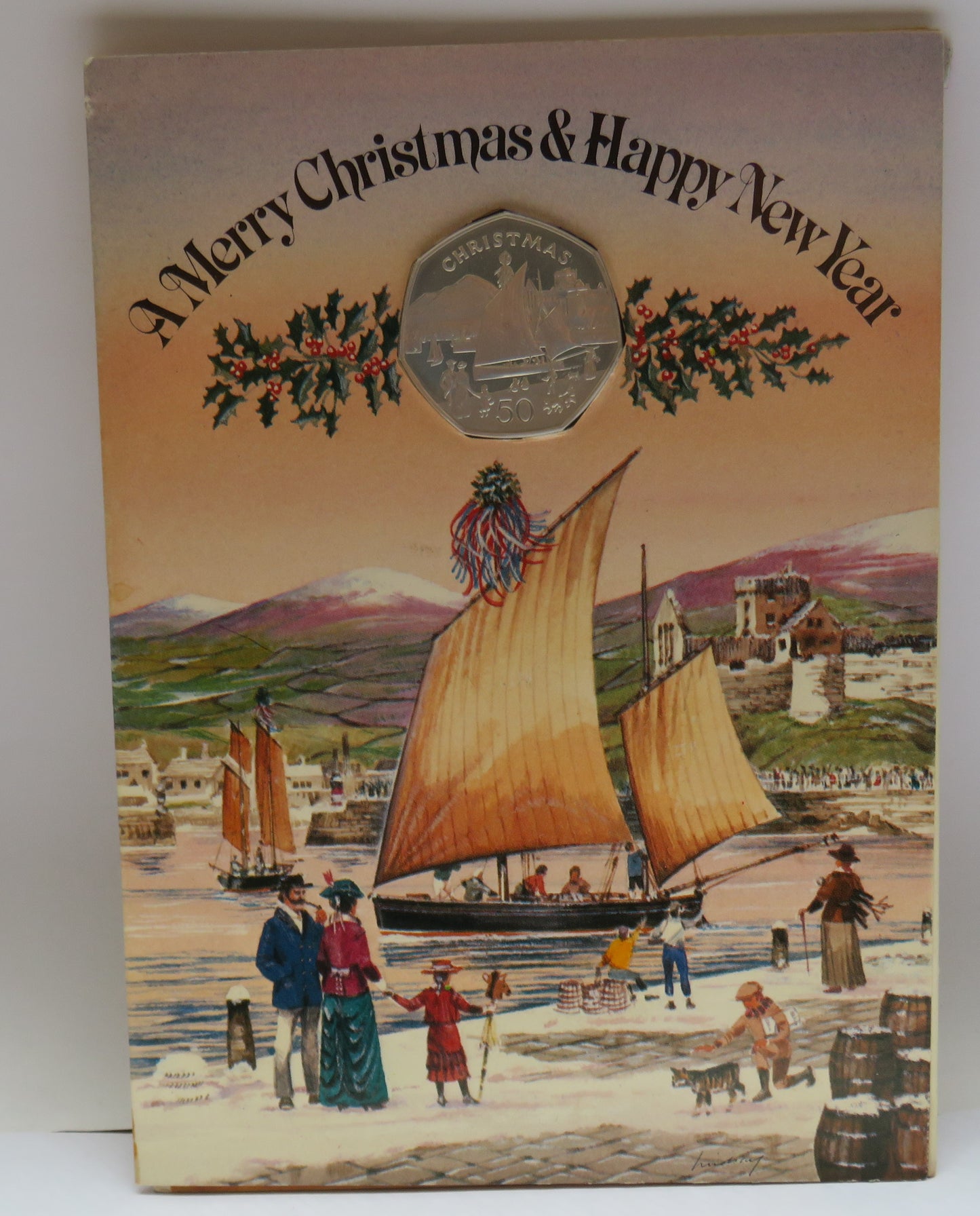 1981 Isle Of Man Christmas Silver Proof Fifty Pence Coin