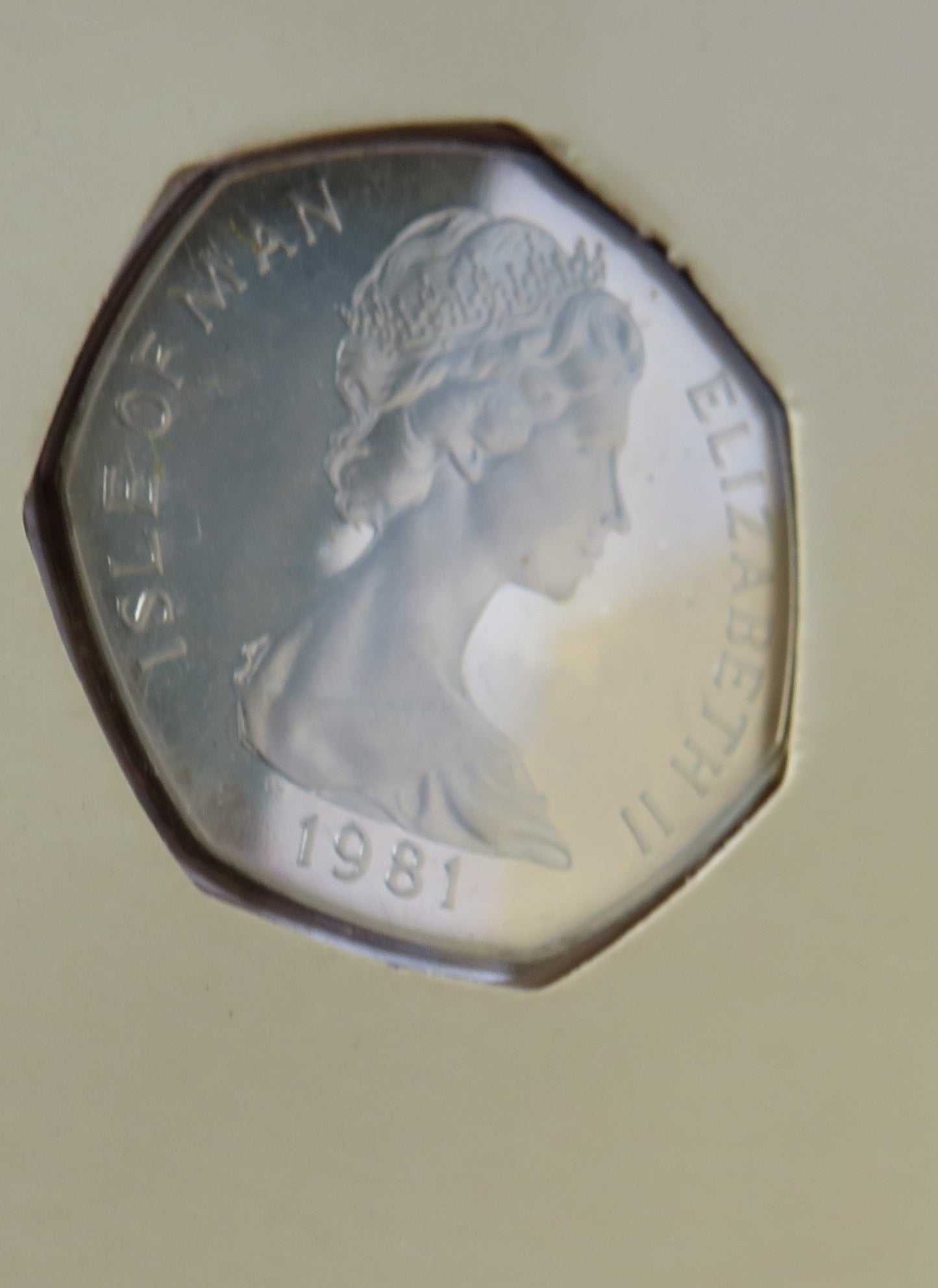 1981 Isle Of Man Christmas Silver Proof Fifty Pence Coin