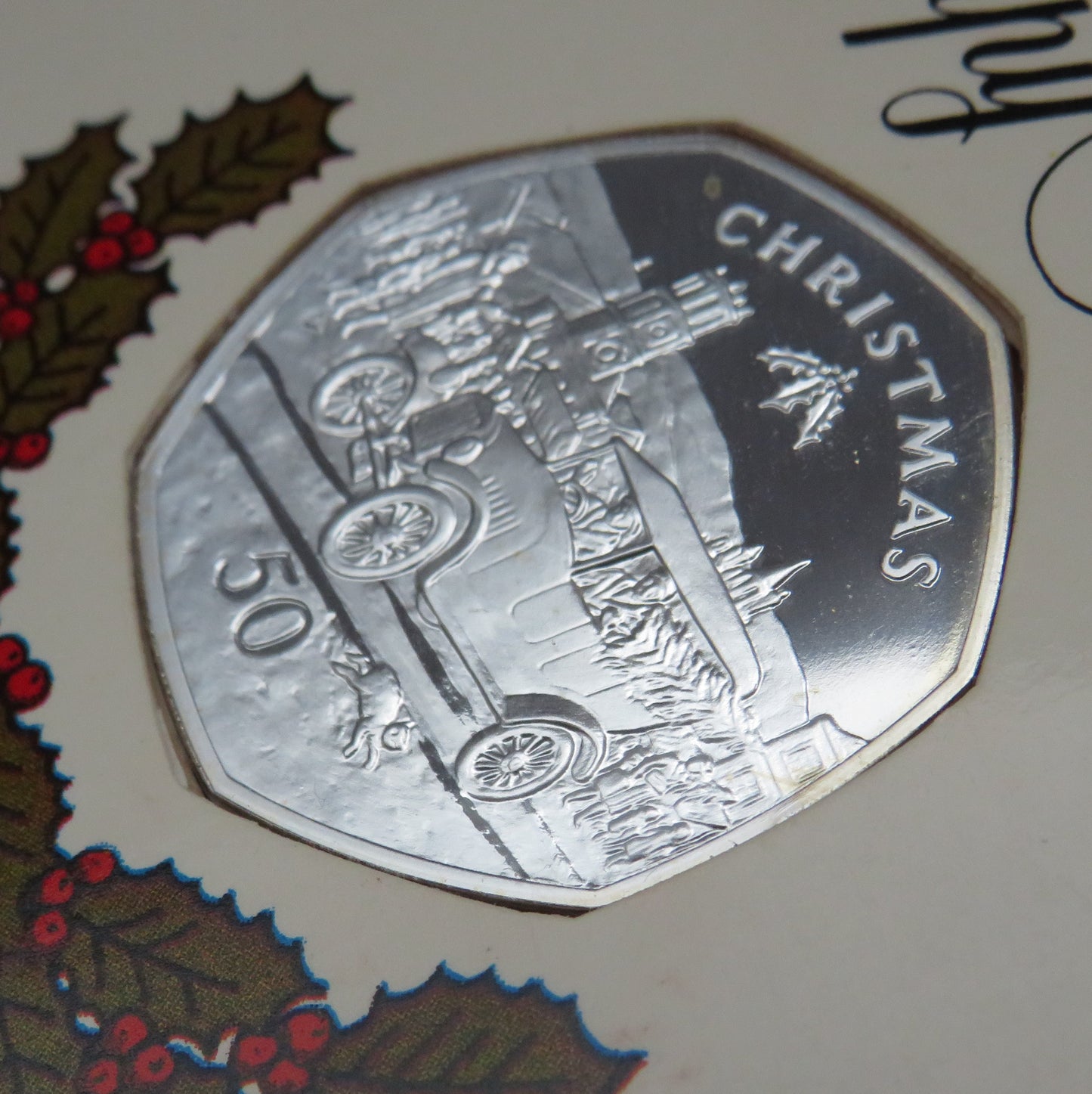 1983 Isle Of Man Christmas Silver Proof Fifty Pence Coin