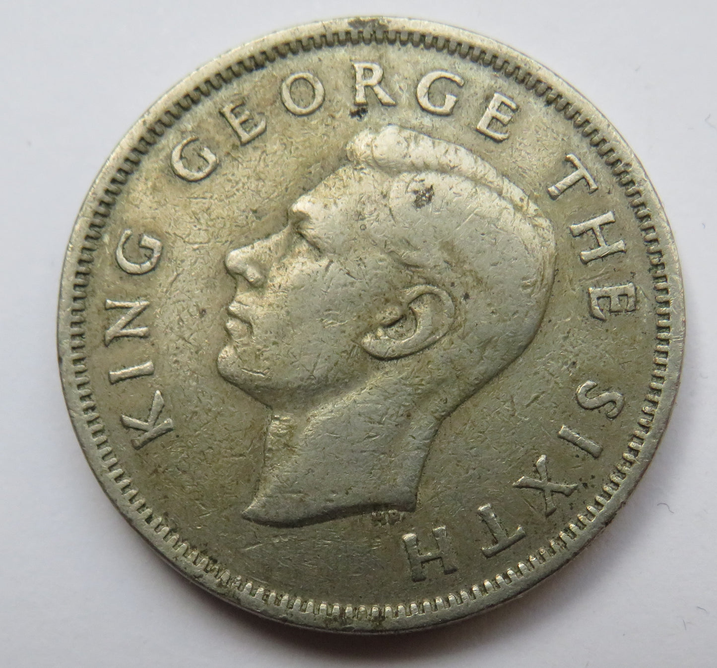 1950 King George VI New Zealand One Florin Coin
