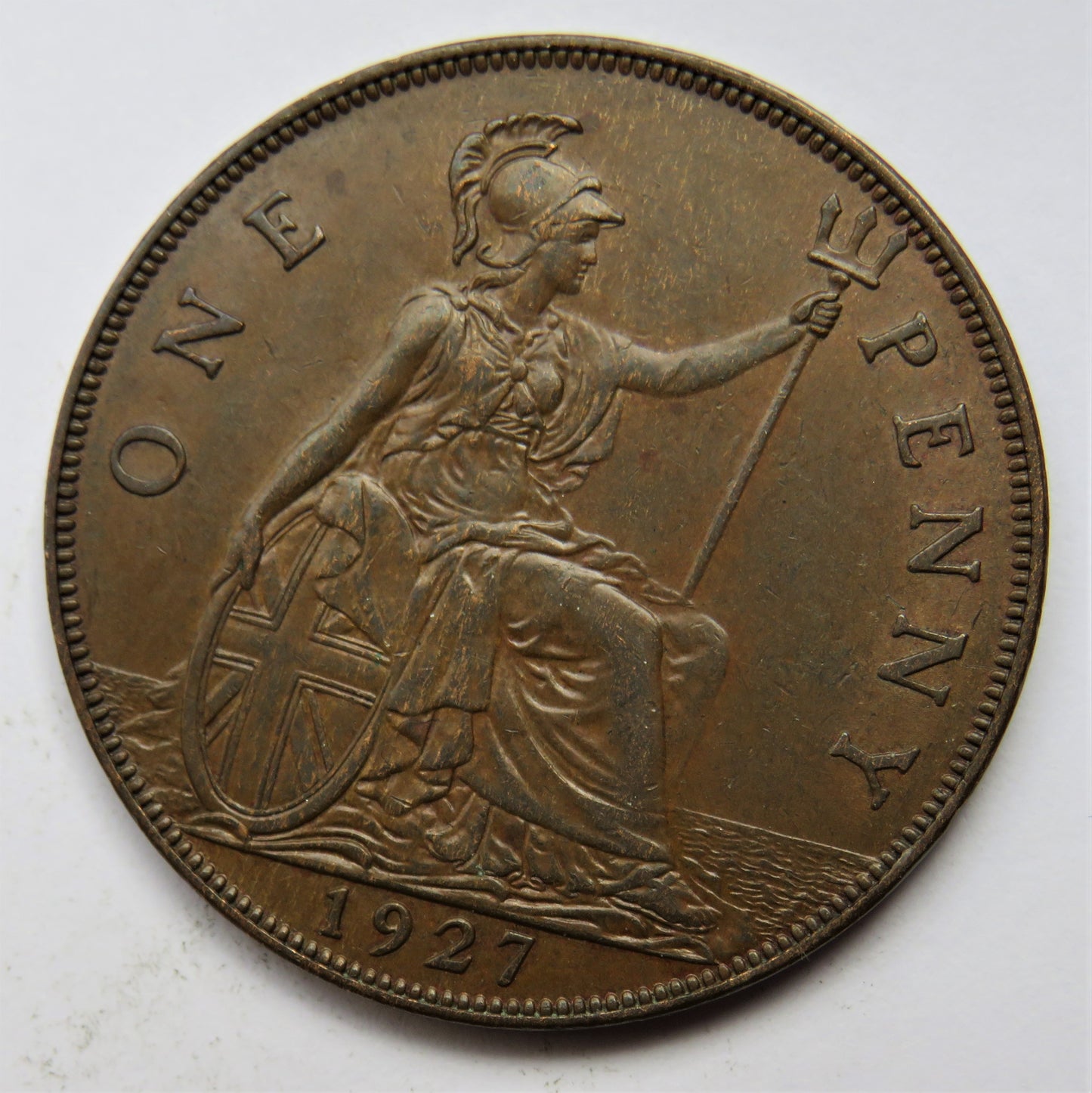 1927 King George V One Penny Coin - Great Britain