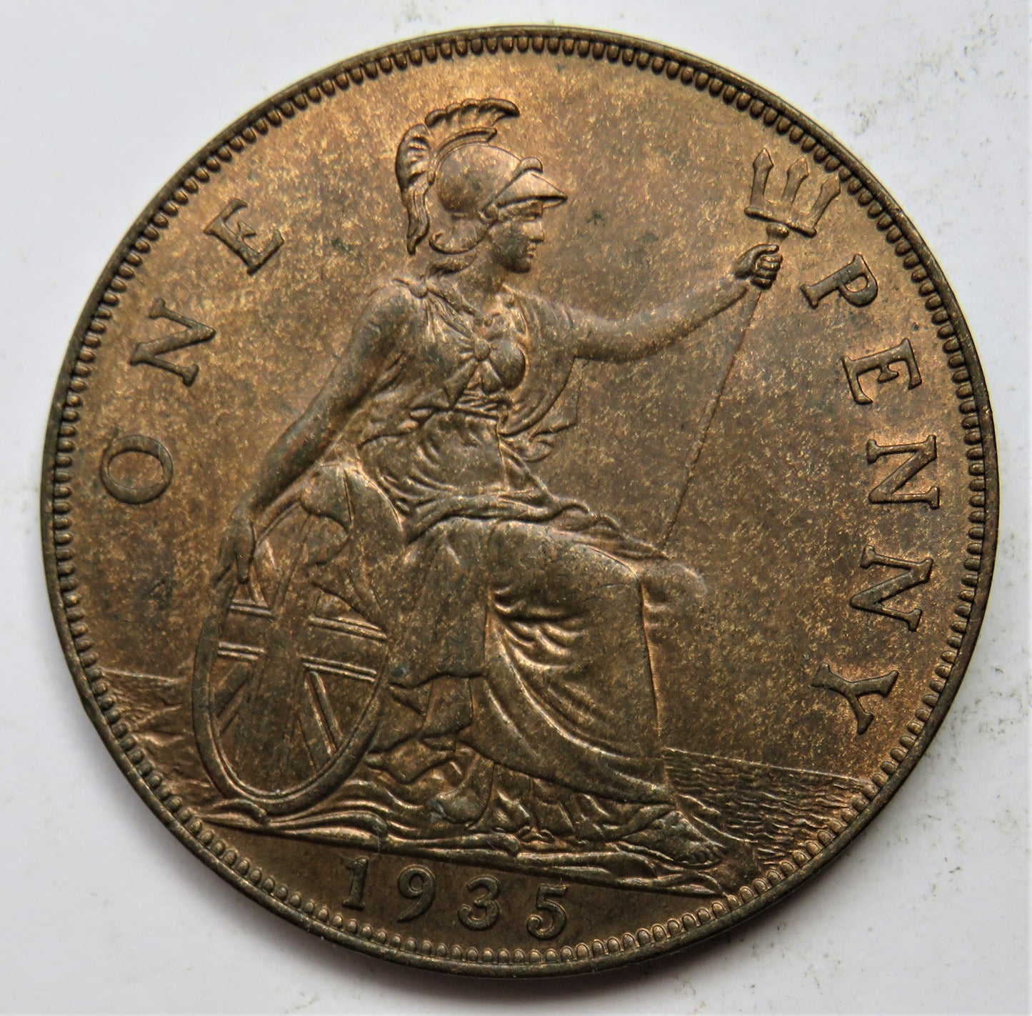1935 King George V One Penny Coin - Great Britain