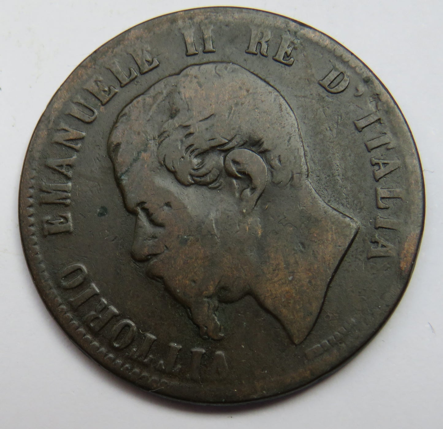 1863 Italy 10 Centesimi Coin