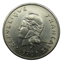 Load image into Gallery viewer, 1970 French Polynesia 20 Francs Coin

